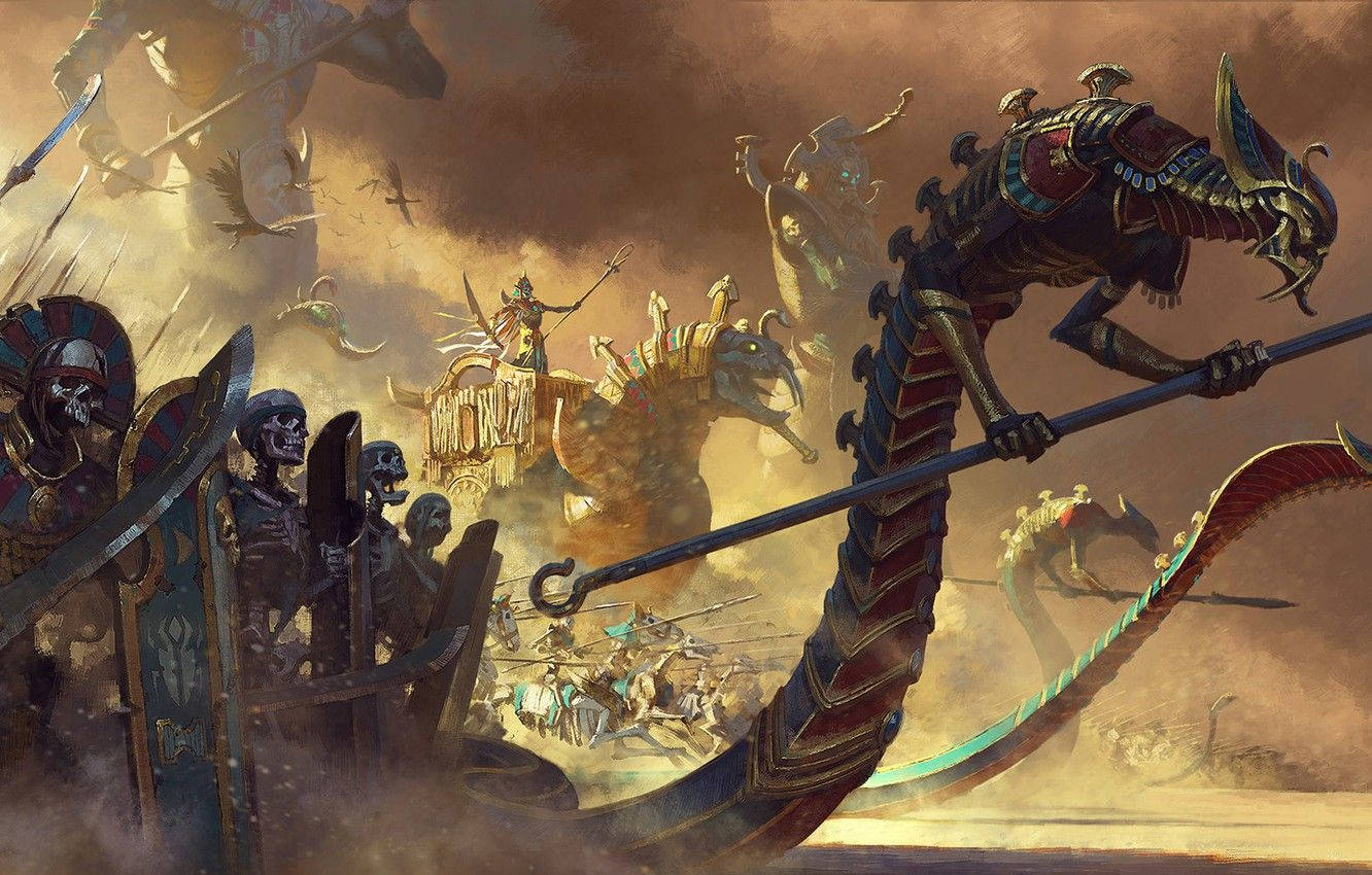 Total War Warhammer Undead Army Marching Background