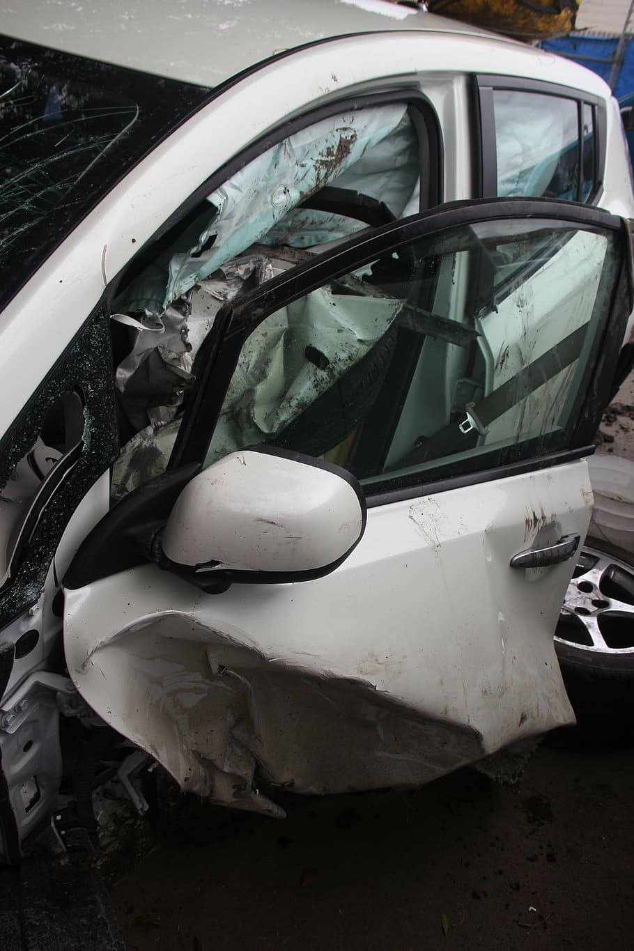 Totaled Car Accident Background