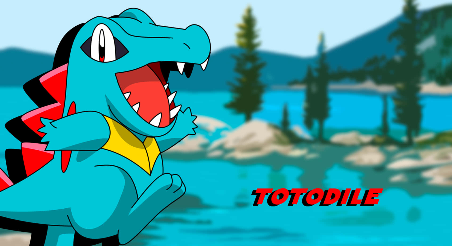 Totodile In River Background