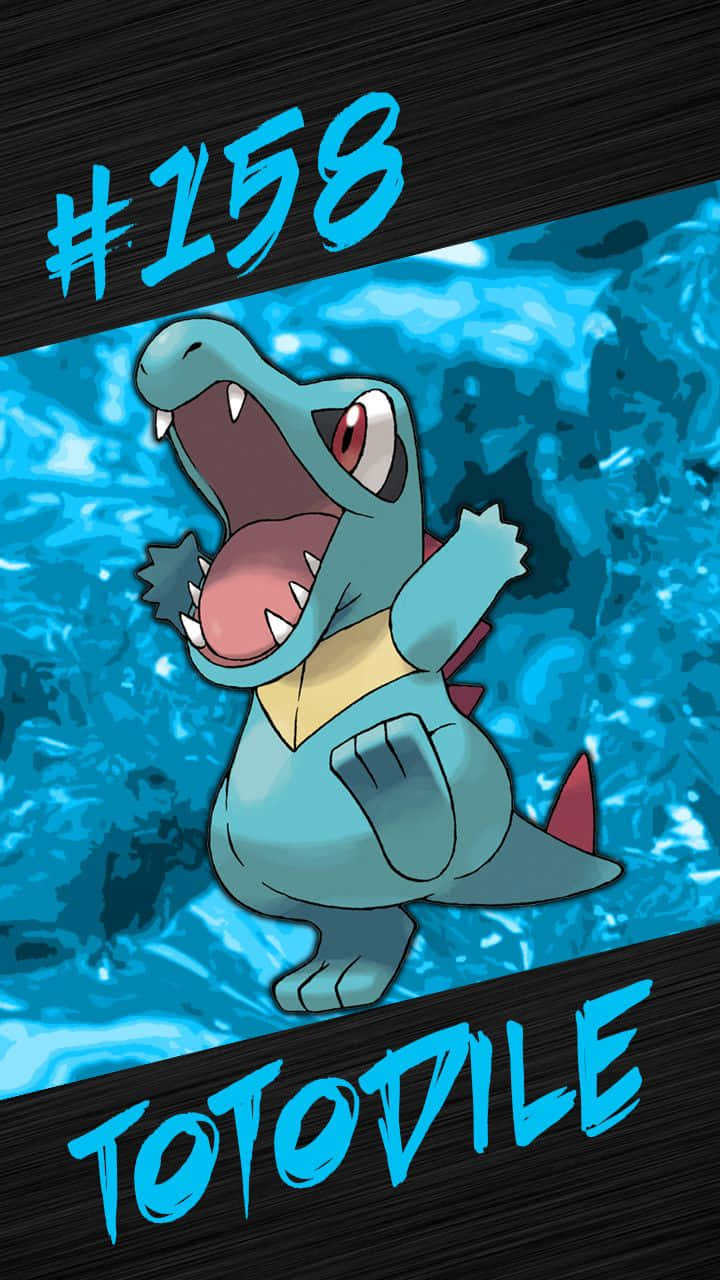 Totodile, Pokemon Number 158 In Action Background