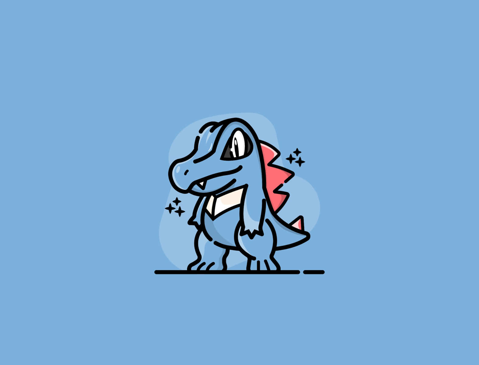 Totodile With Sparkles Graphic