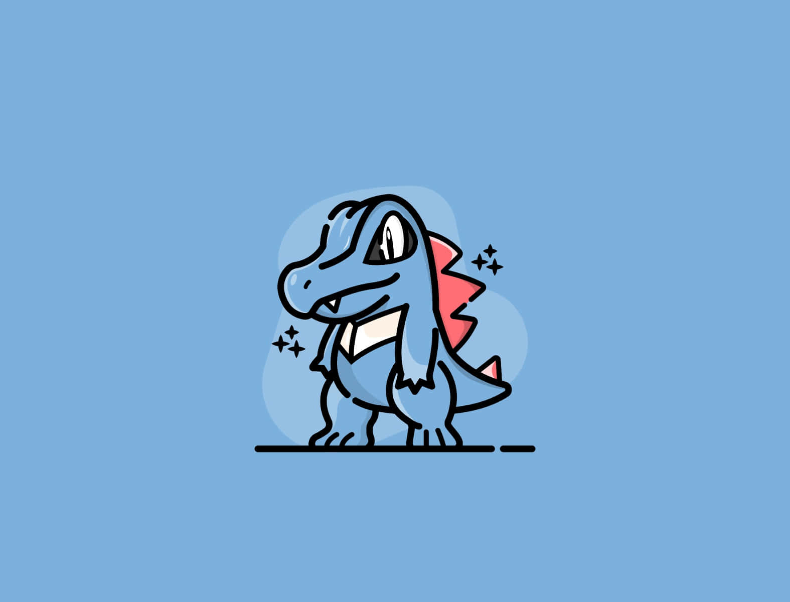 Totodile With Sparkles Graphic Background