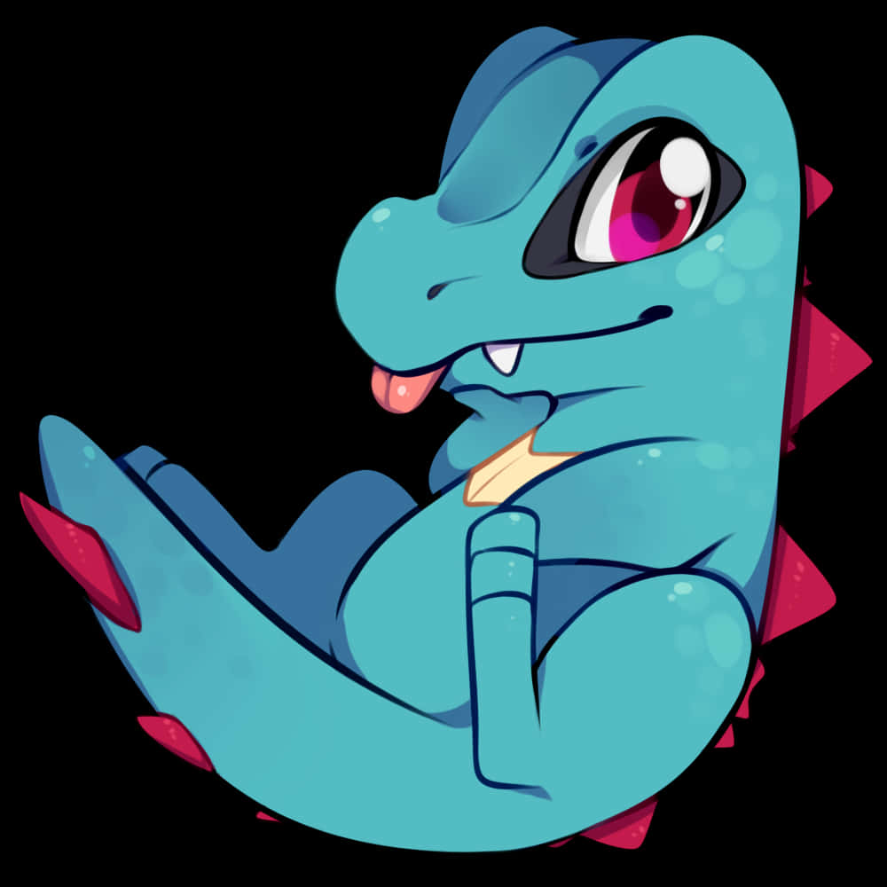 Totodile With Tongue Out