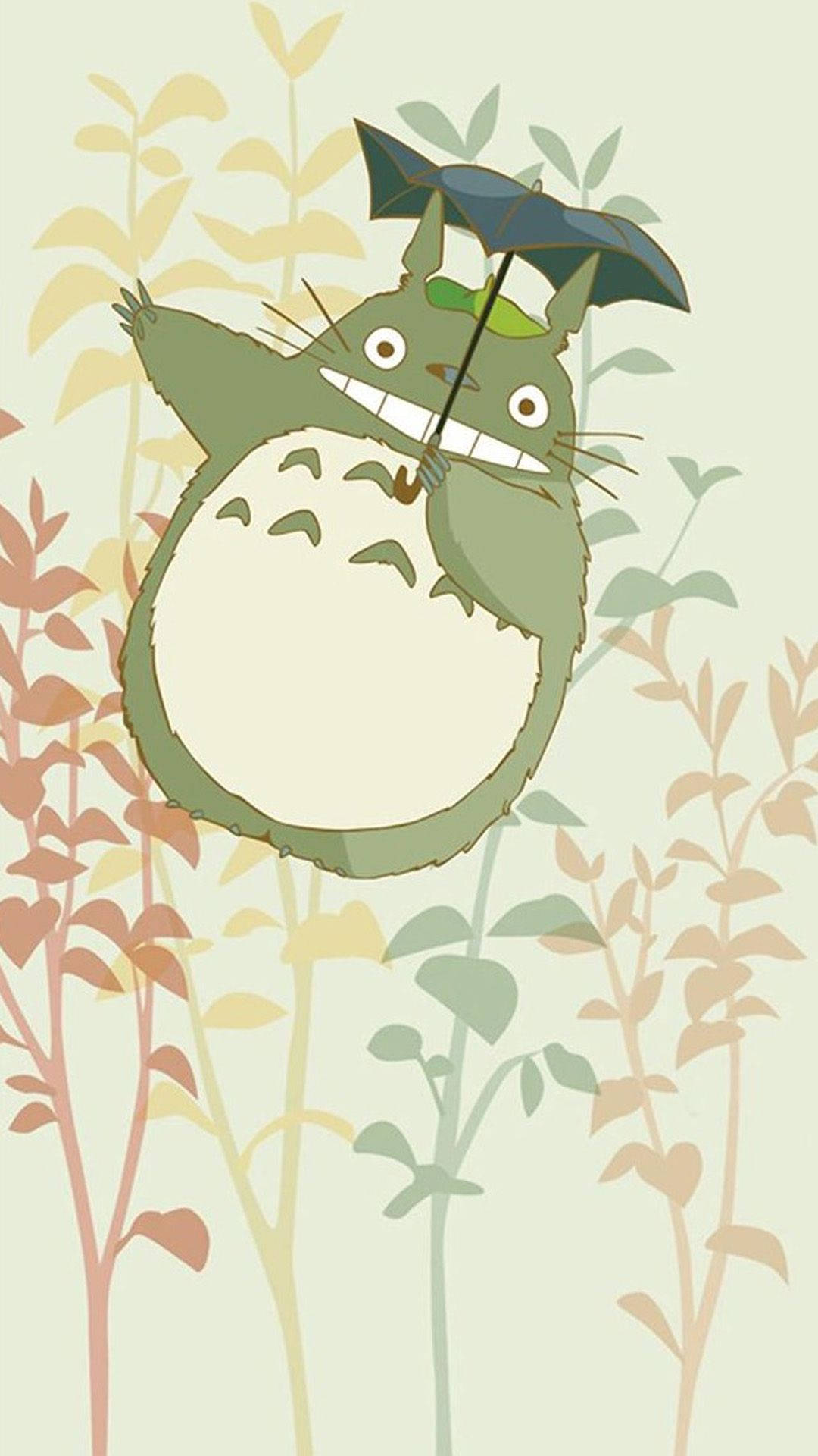 Totoro Colorful Plants Background