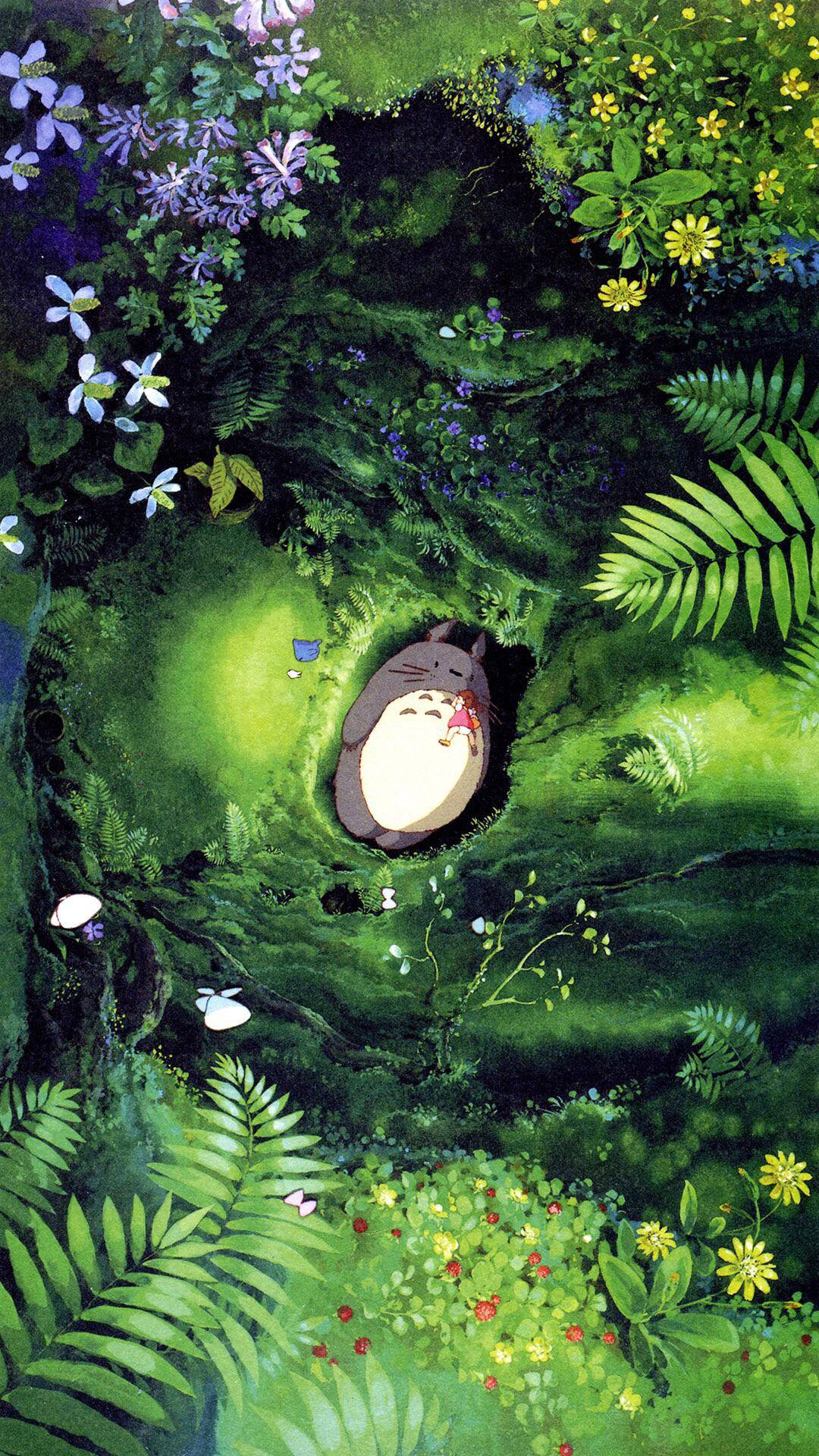 Totoro In Garden Tumblr Aesthetic Background