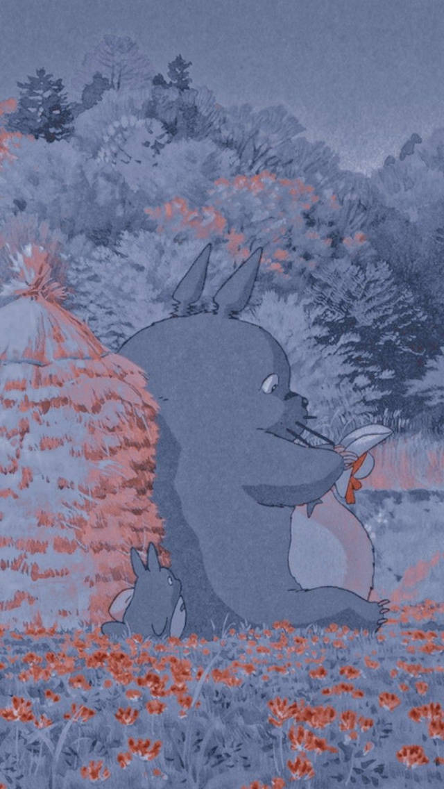 Totoro Soft Aesthetic Background