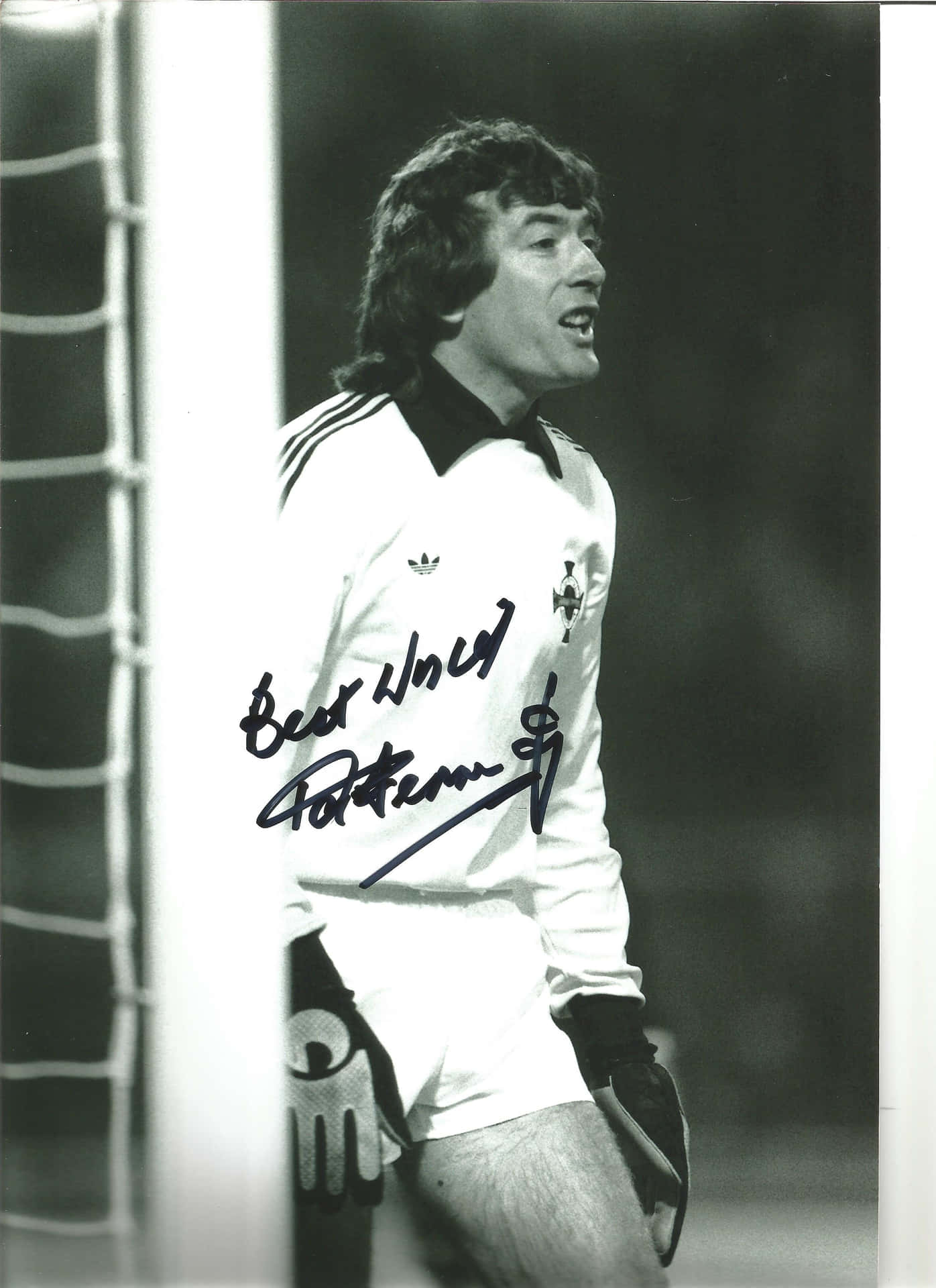 Tottenham Hotspur Goalkeeper Pat Jennings Monochrome Portrait Background