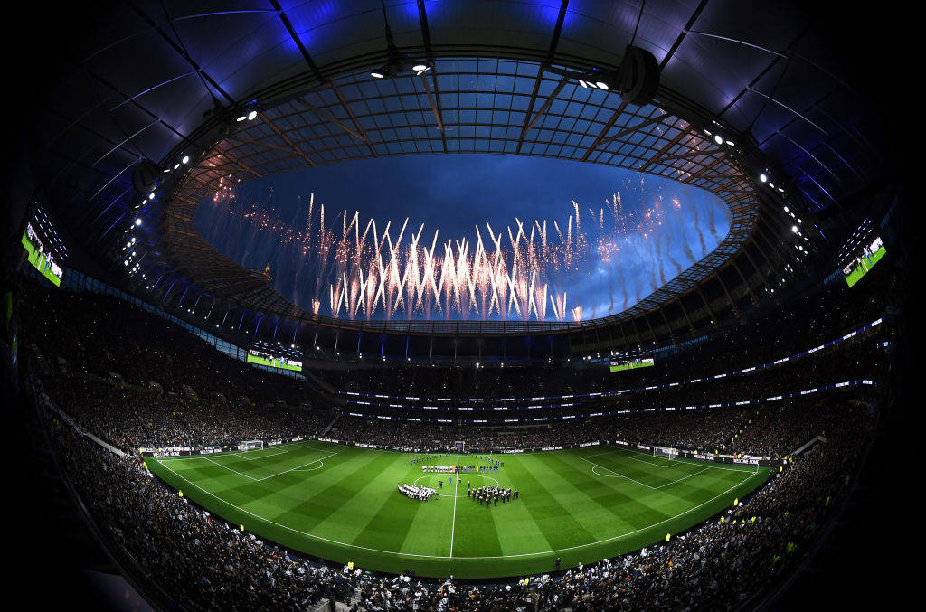 Tottenham Hotspurs Fc Stadium Field At Night Desktop