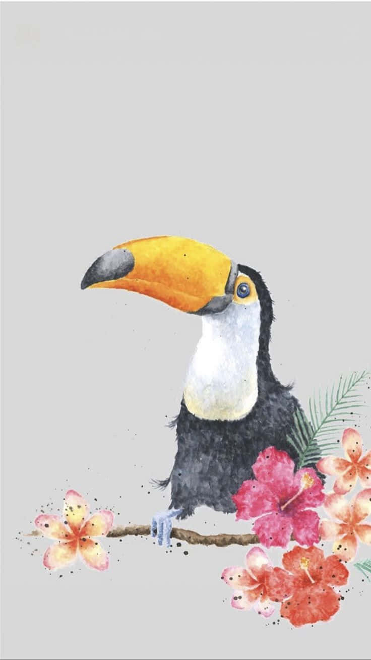 Toucan Watercolor Artwork Background