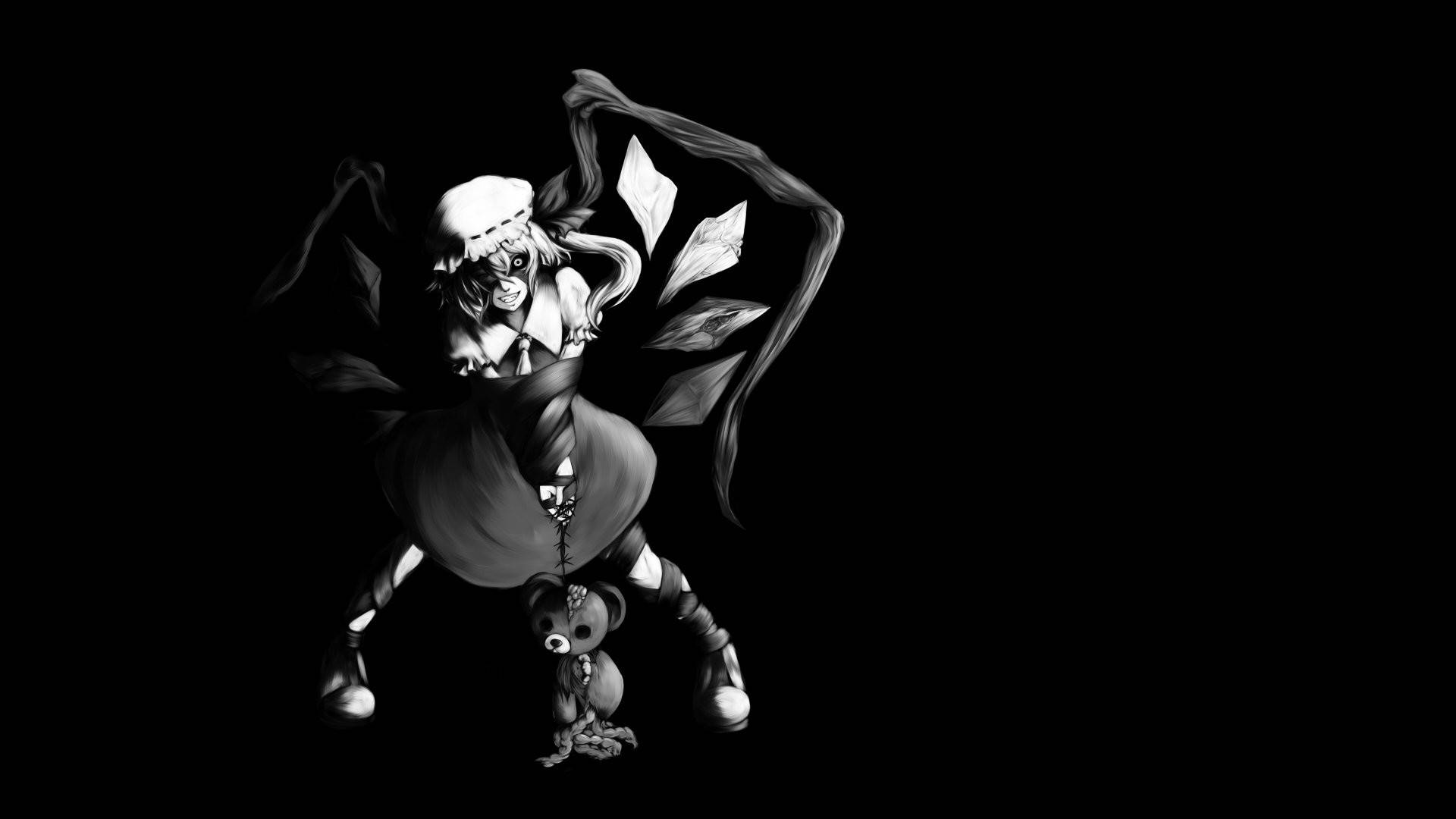 Touhou Black And White Flandre Scarlet Background
