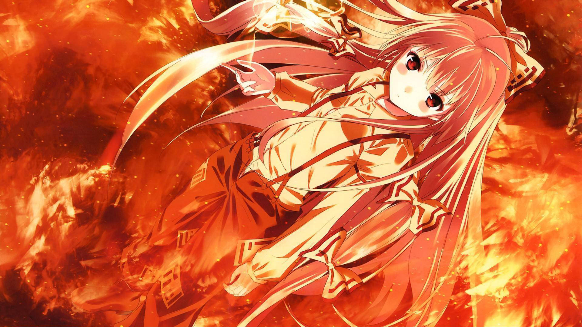 Touhou Fire Anime Background