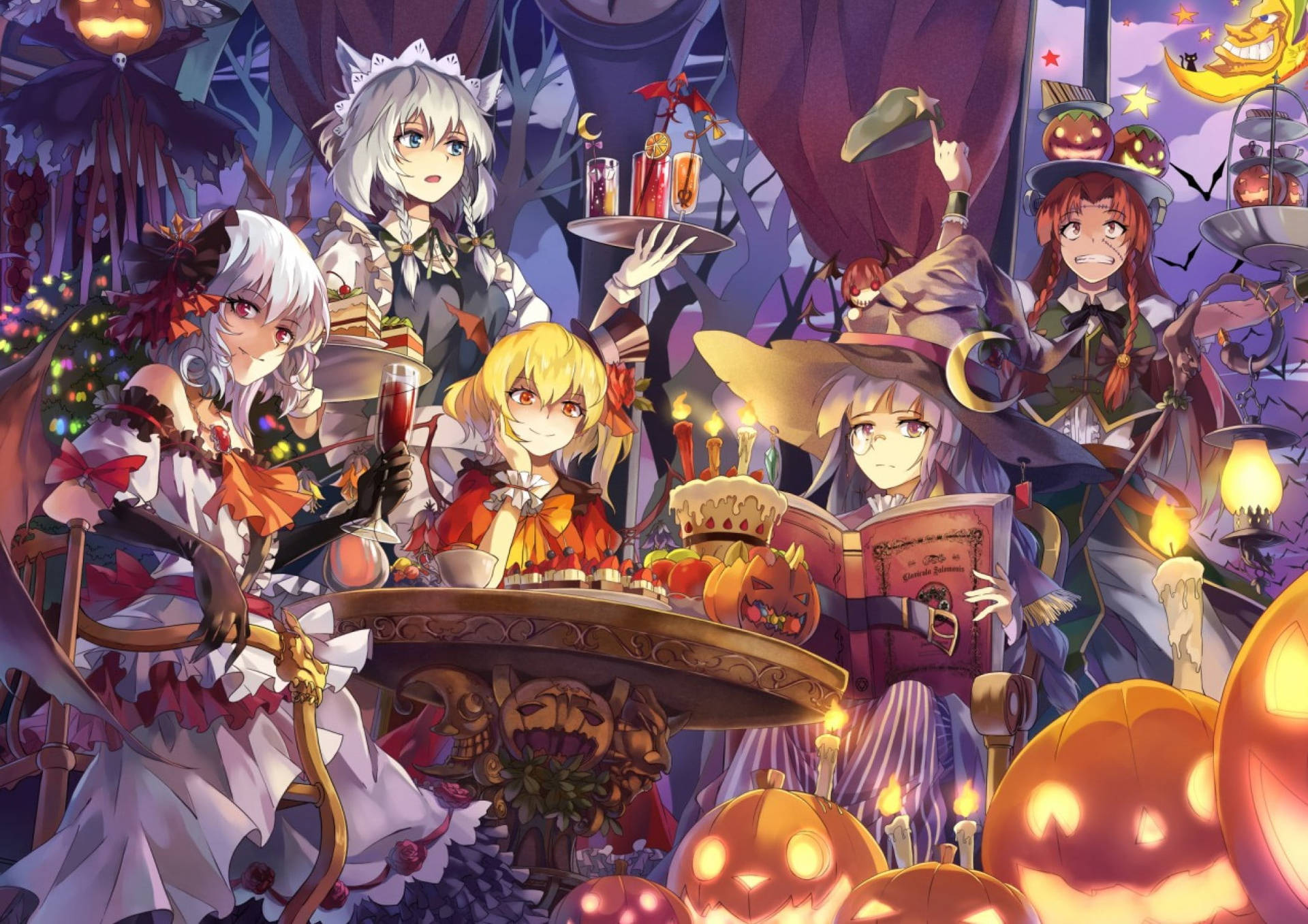 Touhou Project Cute Halloween Desktop Background