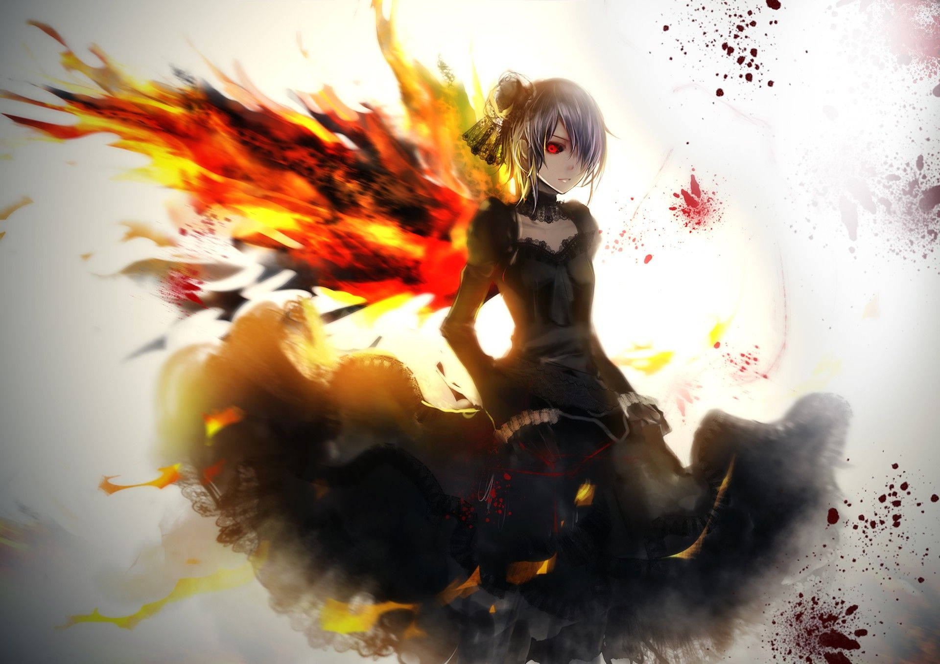 Touka Kirishima Fire Anime Background