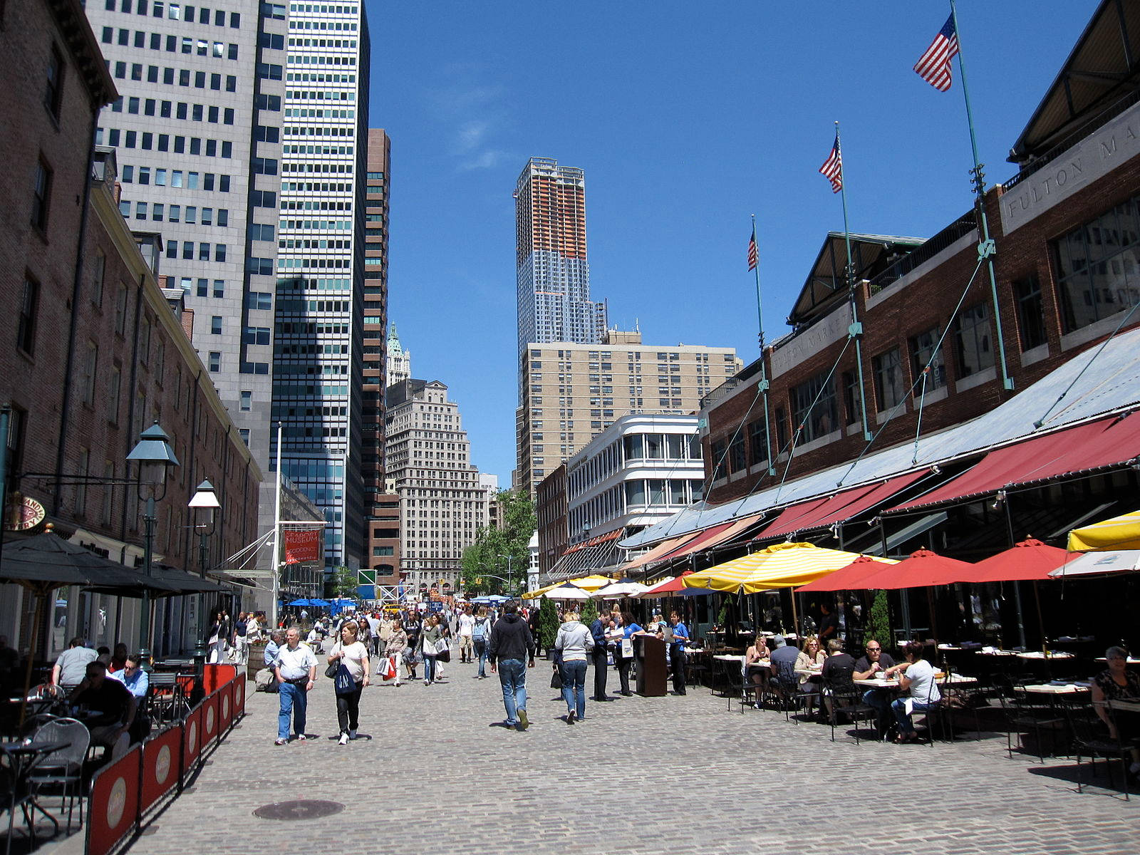 Tourists Around South Street Seaport