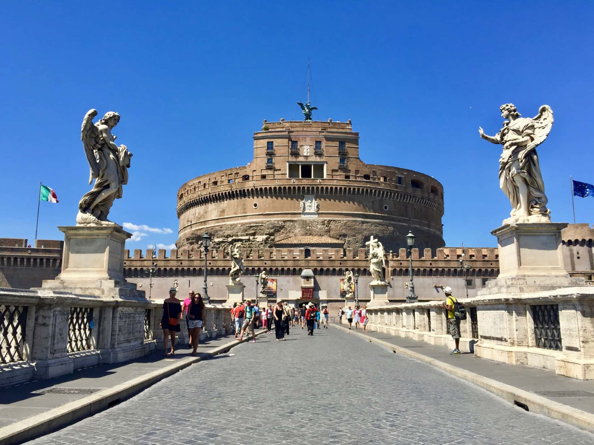 Tourists At Castel Santangelo
