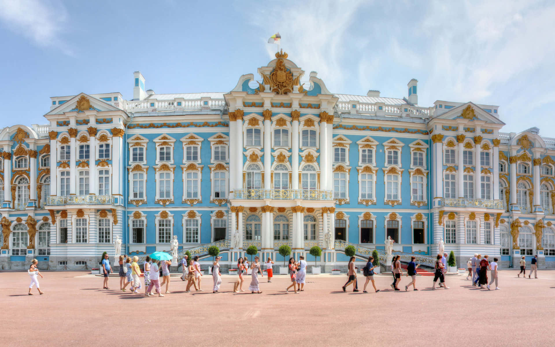 Tourists Exploring The Magnificent Catherine Palace In Russia
