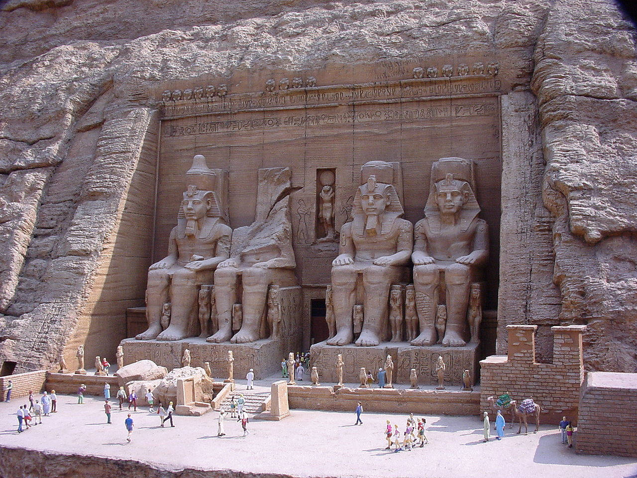 Tourists Scattered Outside The Great Temple Of Abu Simbel