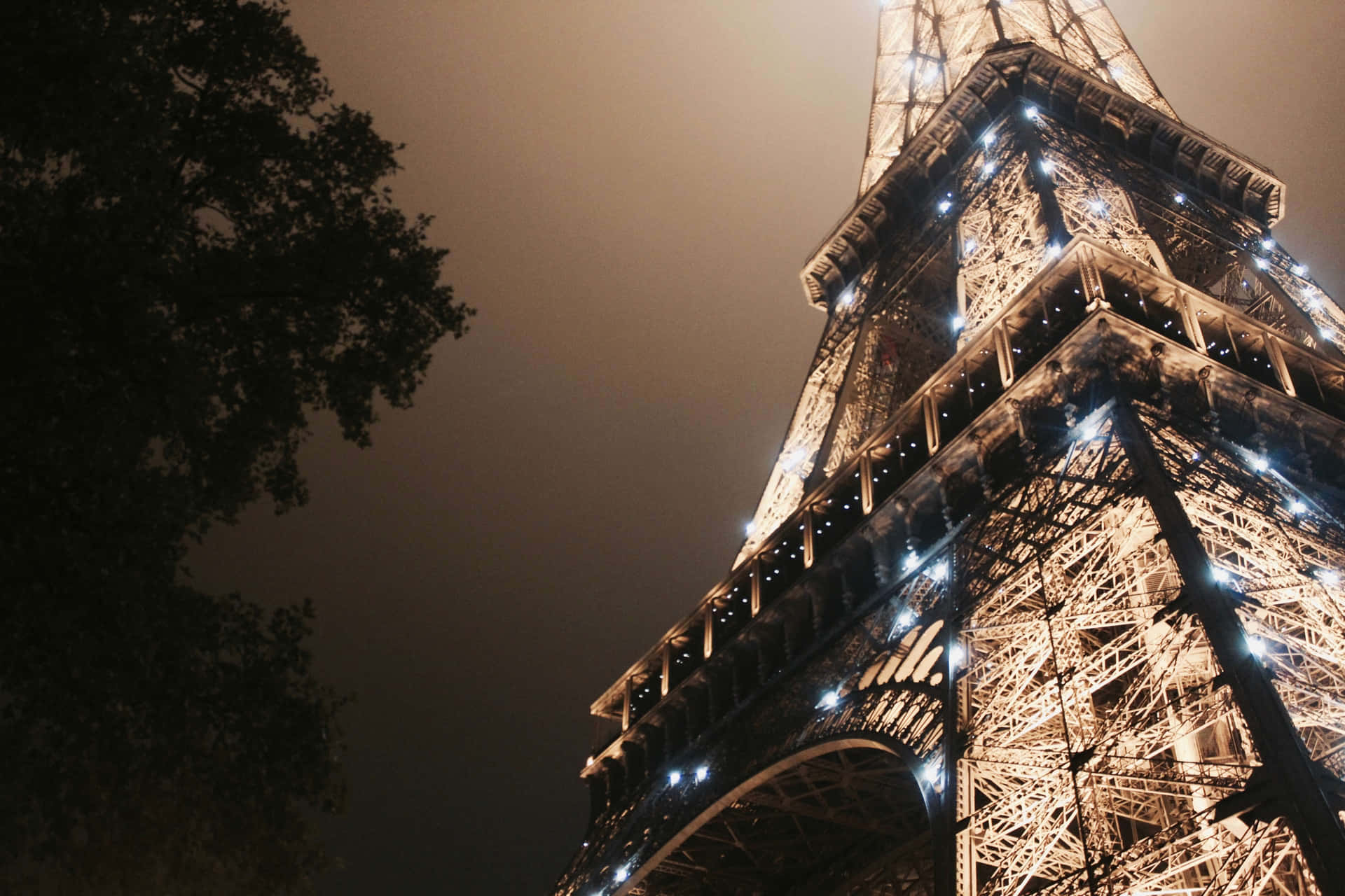 Tower In Paris At Night Background