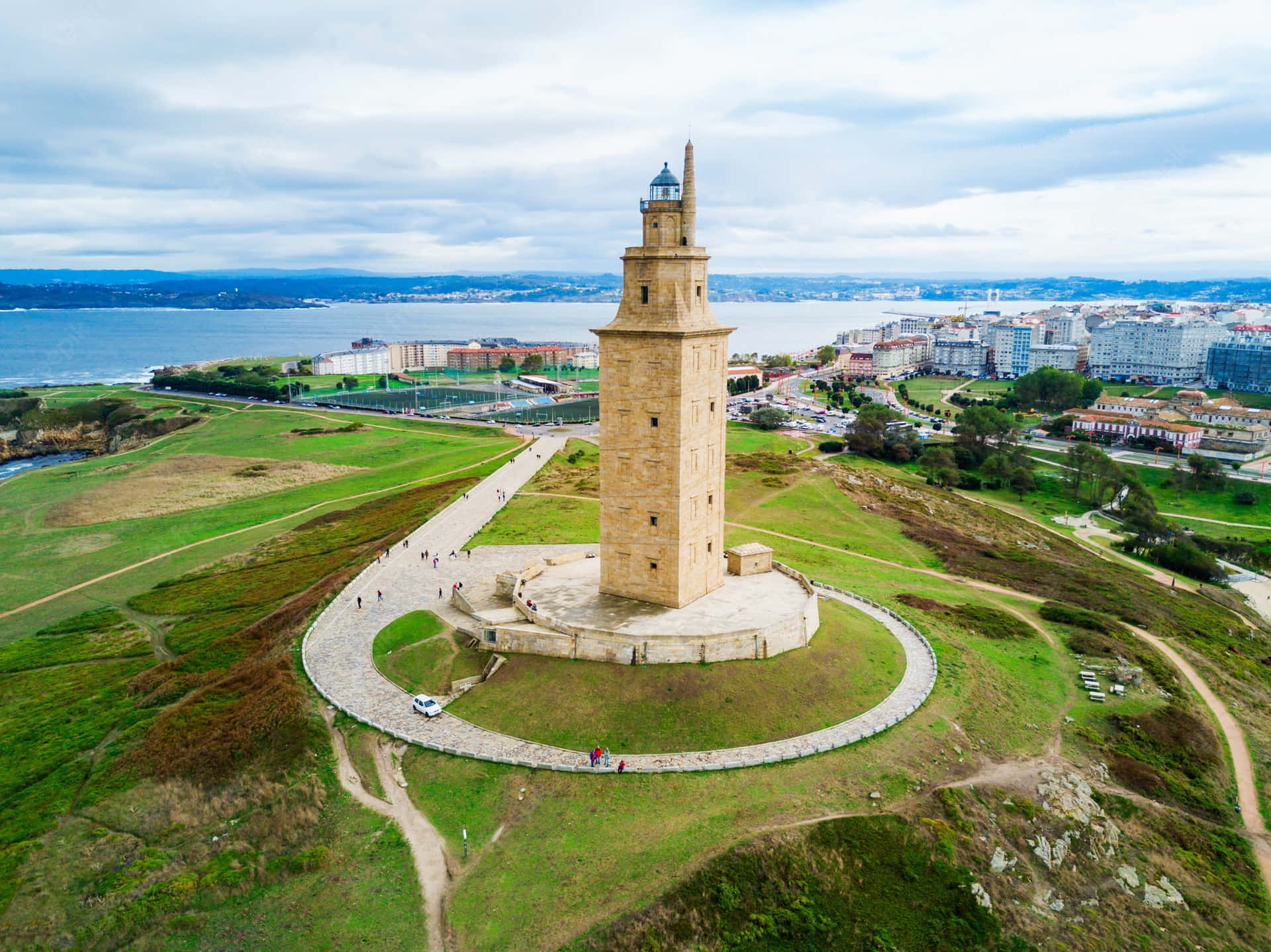Tower Of Hercules With Ocean In The Back Background