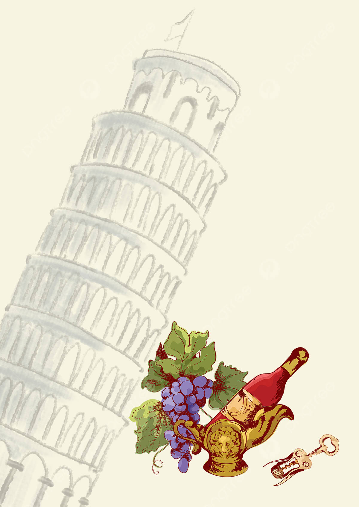 Tower Of Pisa Drawing Background