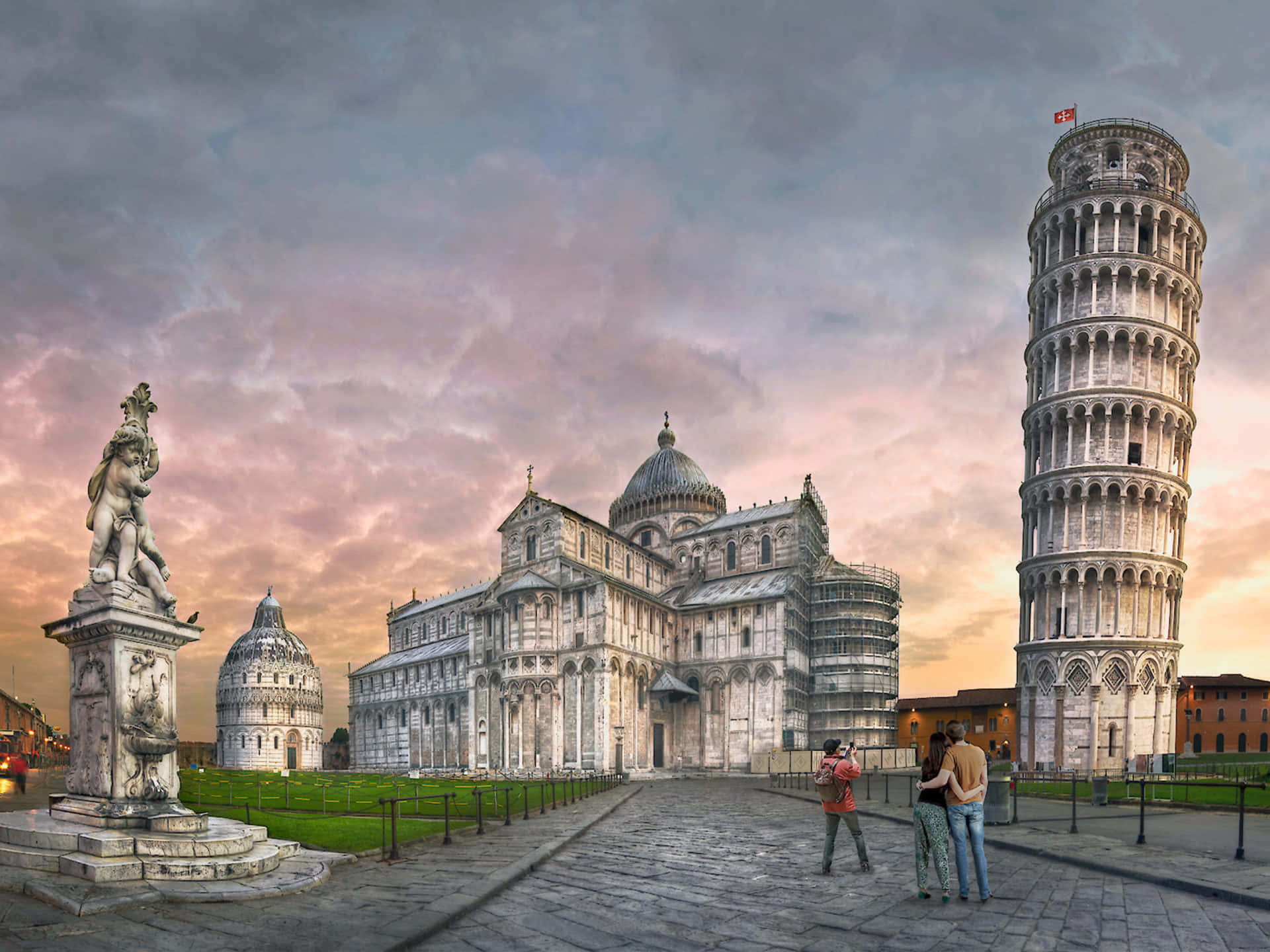 Tower Of Pisa Piazza Del Duomo Photography Background