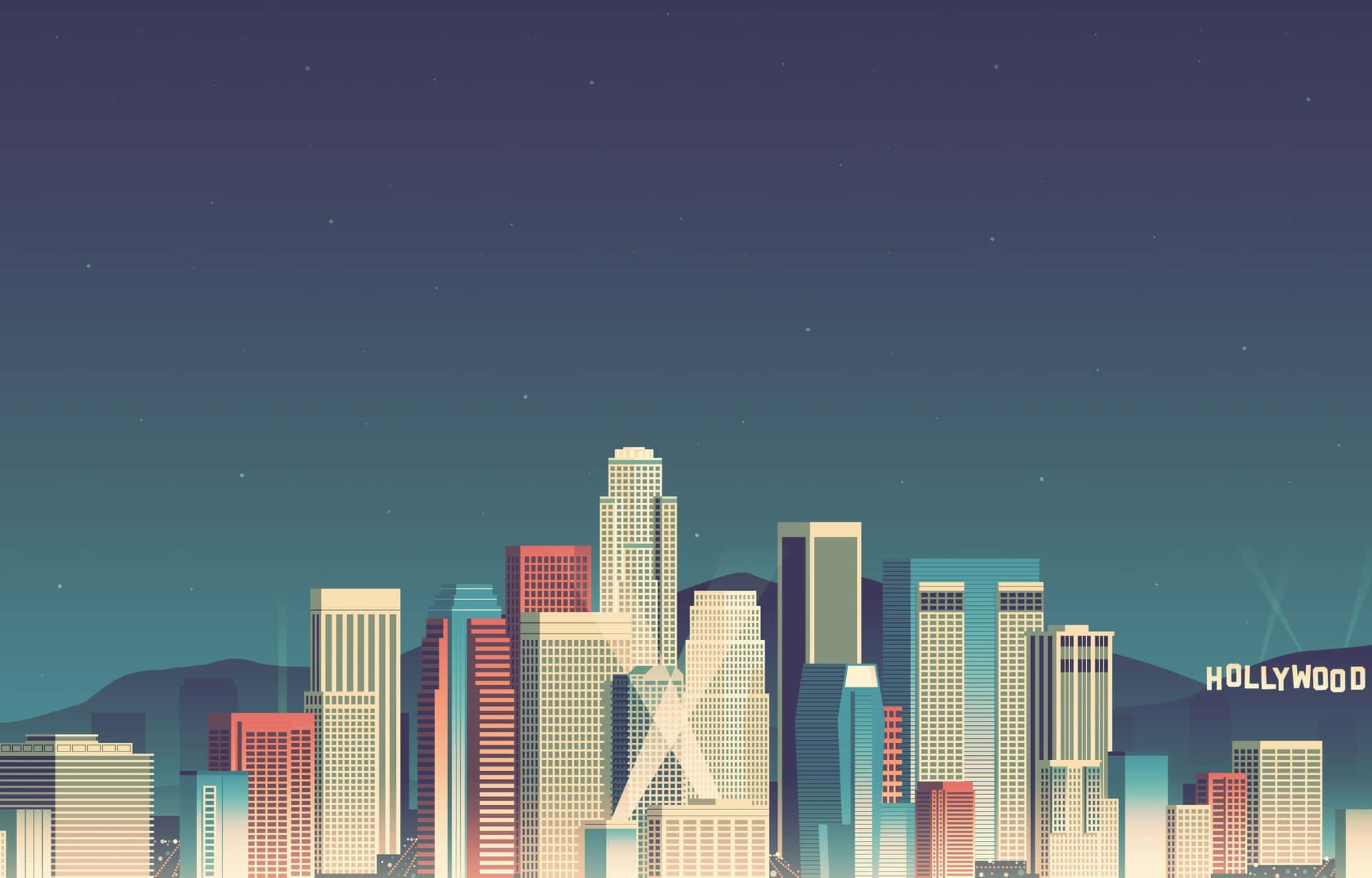 Towering Building City Pixel Art Background