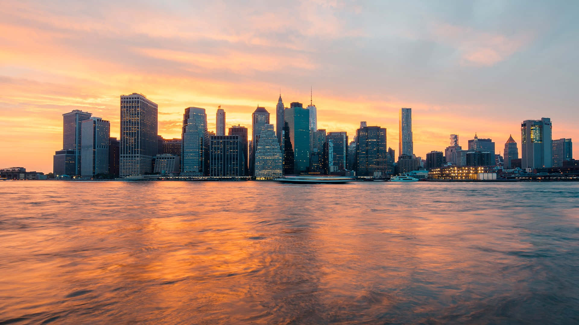 Towering Building New York City Landscape Background