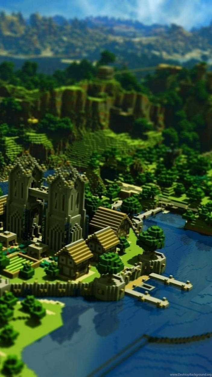 Town Game Minecraft Iphone Background