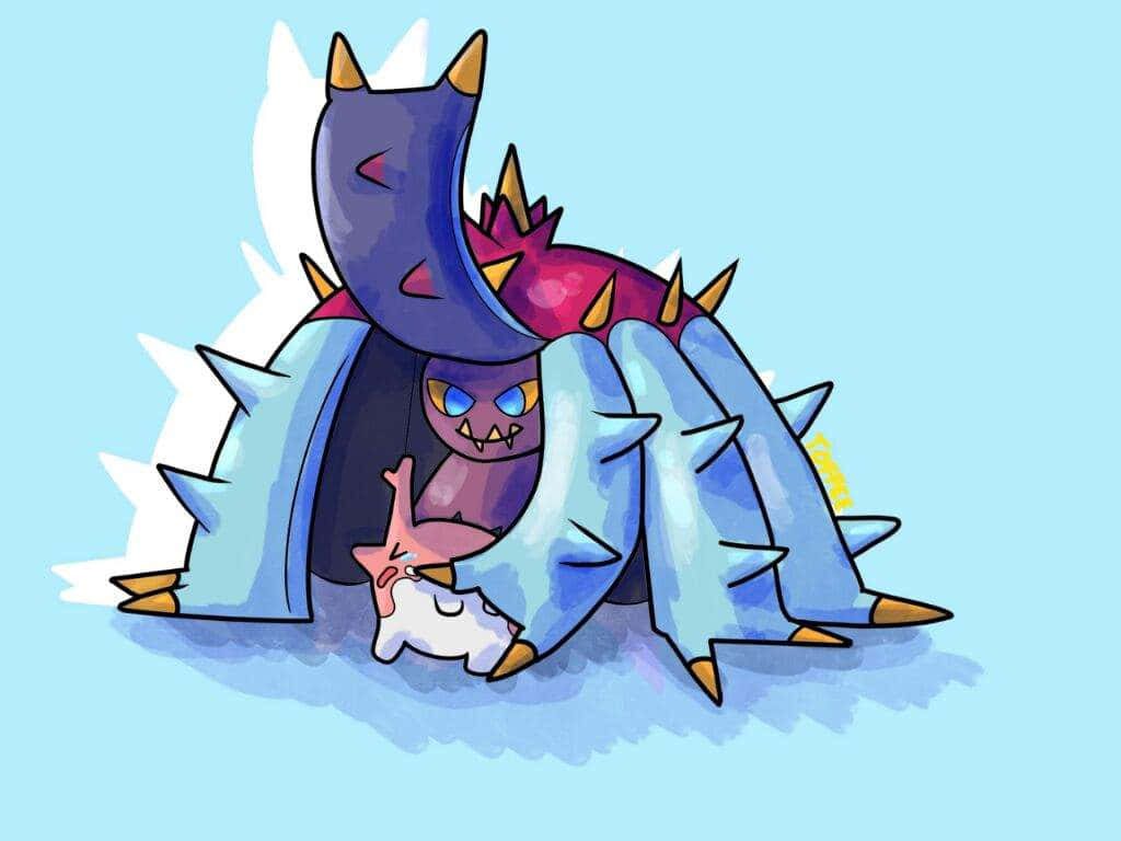 Toxapex Preying On Corsola Background