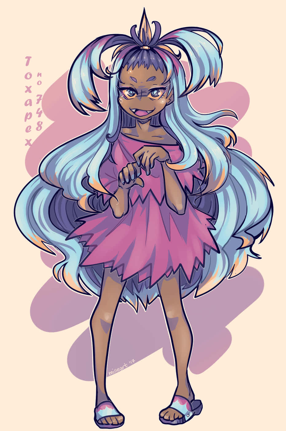 Toxapex Reimagined As A Girl Background
