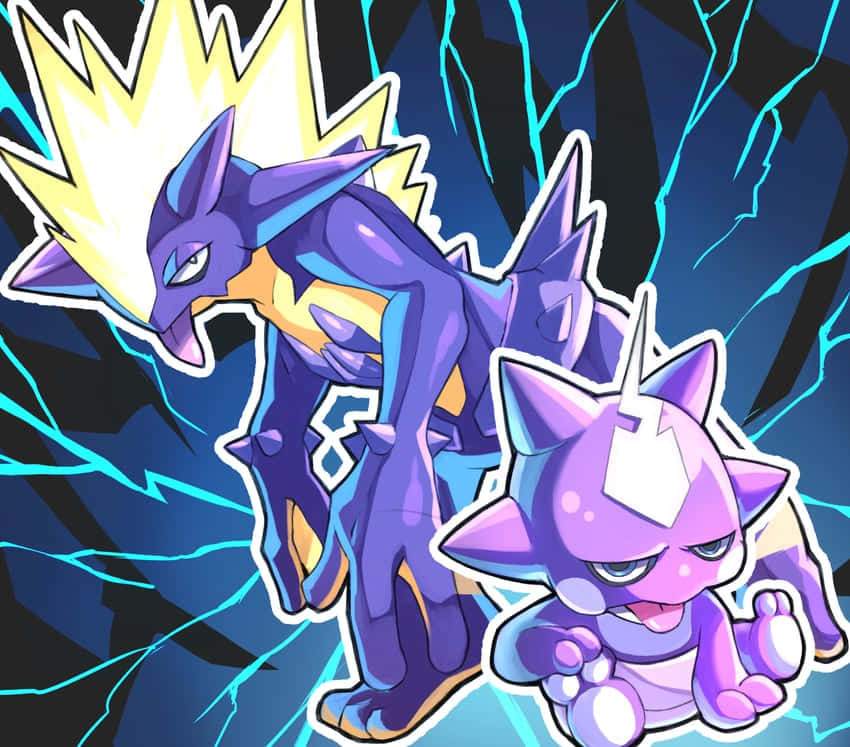 Toxel And Toxtricity Blue Aesthetic Desktop Background