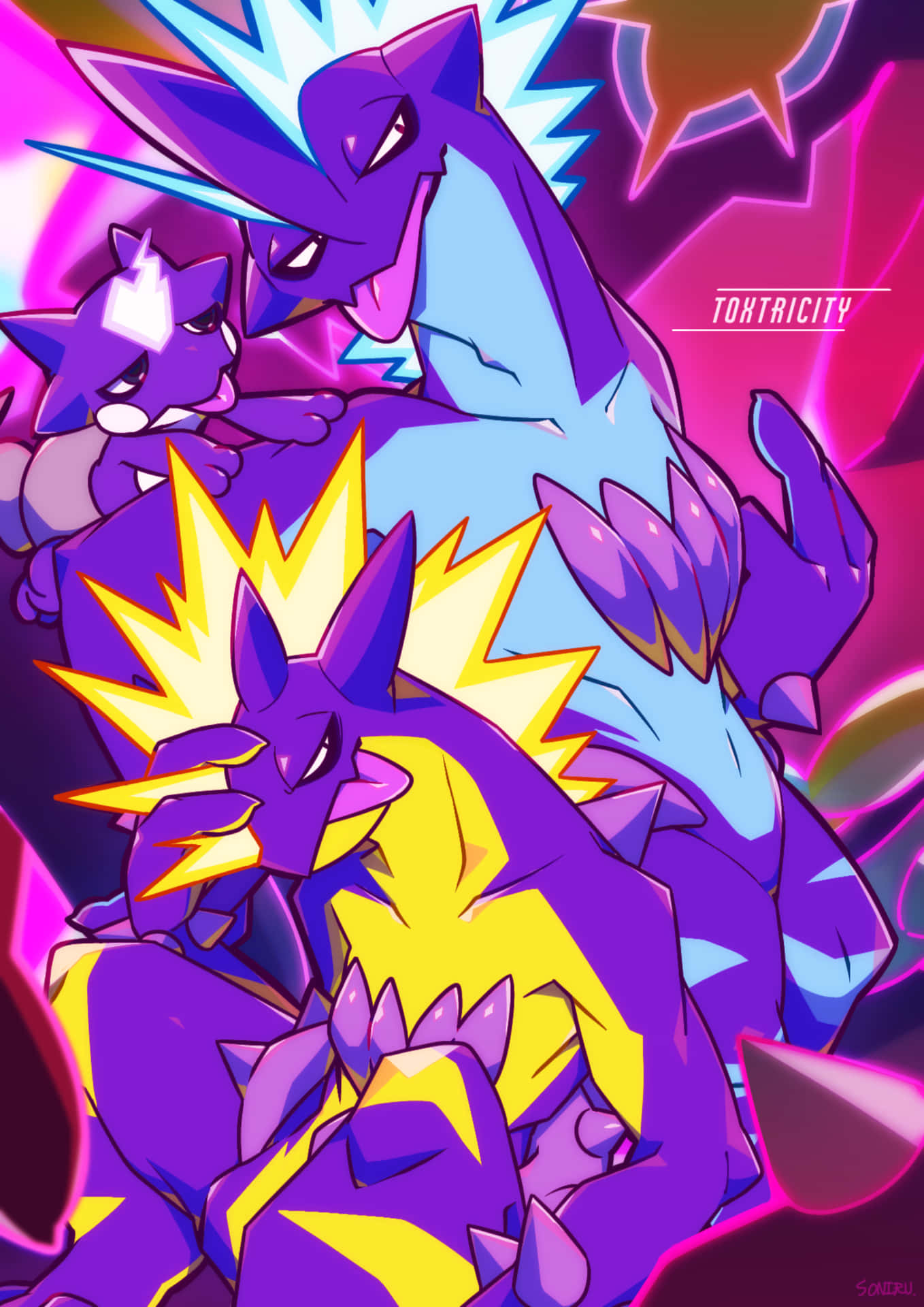 Toxel And Toxtricity Purple Aesthetic Background