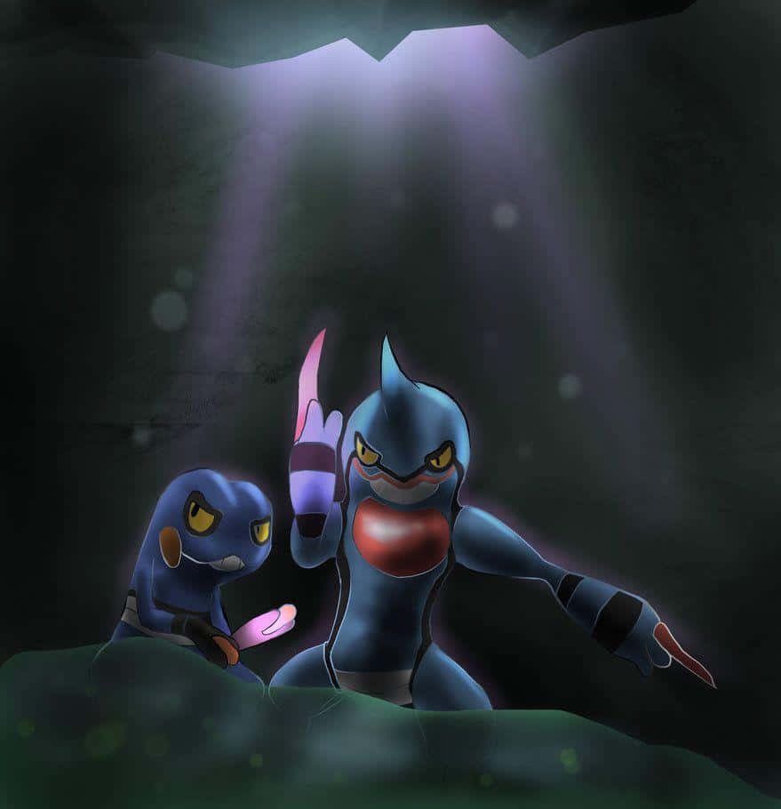 Toxicroak And Croagunk In The Dark Background