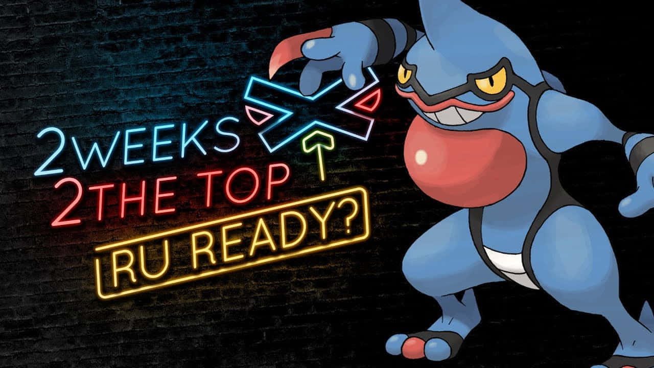 Toxicroak Pokemon With Neon Wall Sign Background