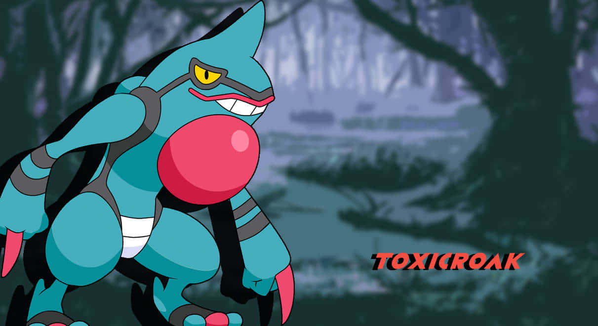 Toxicroak With Dark Nature Background Background