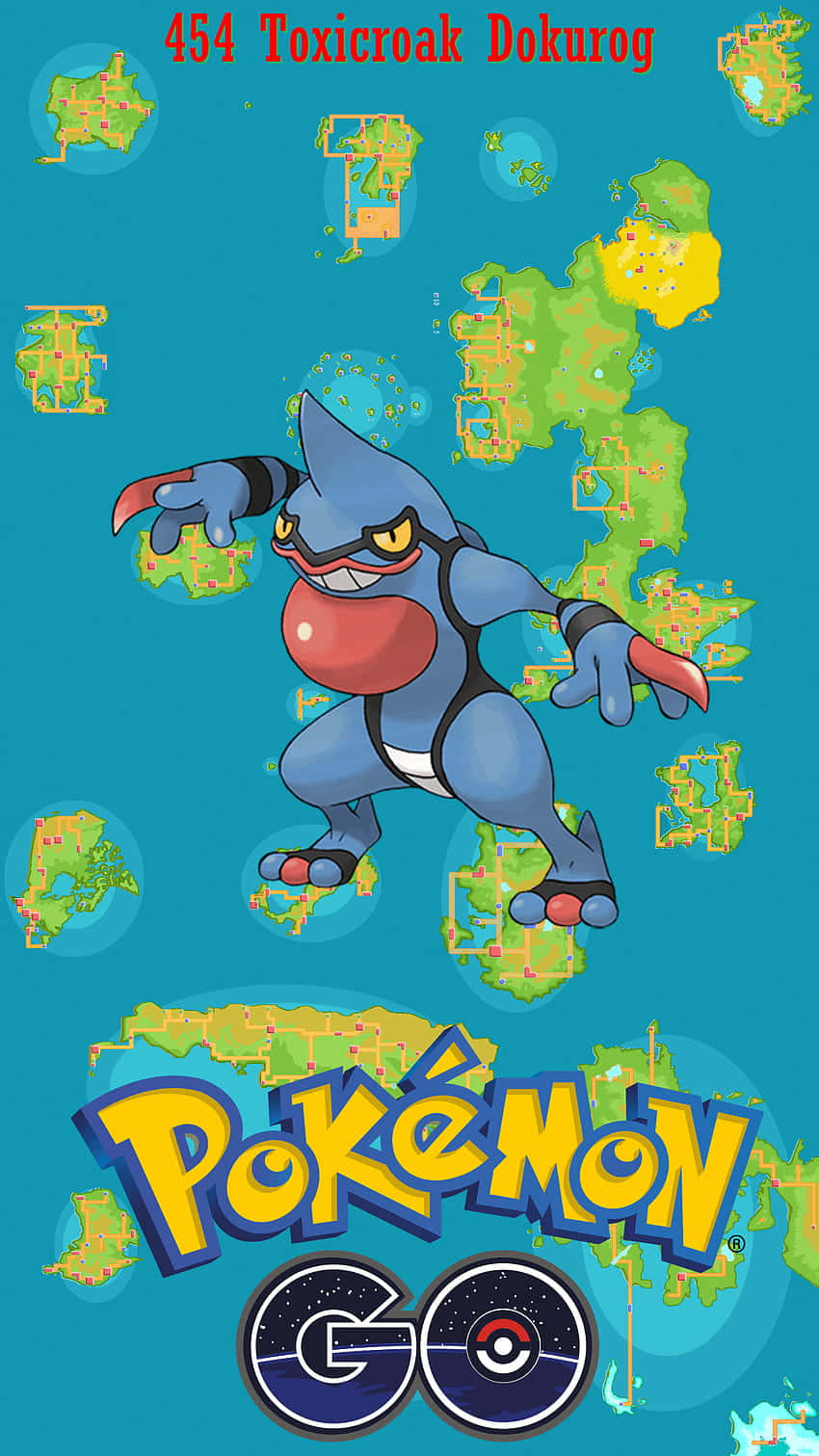Toxicroak With Pokemon Go Logo Background