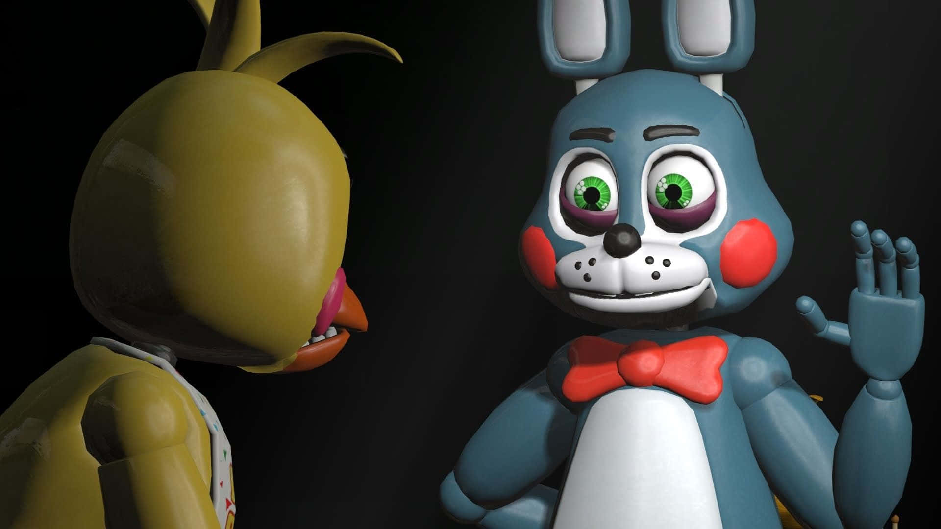 Toy Bonnie Waving At Chico Background