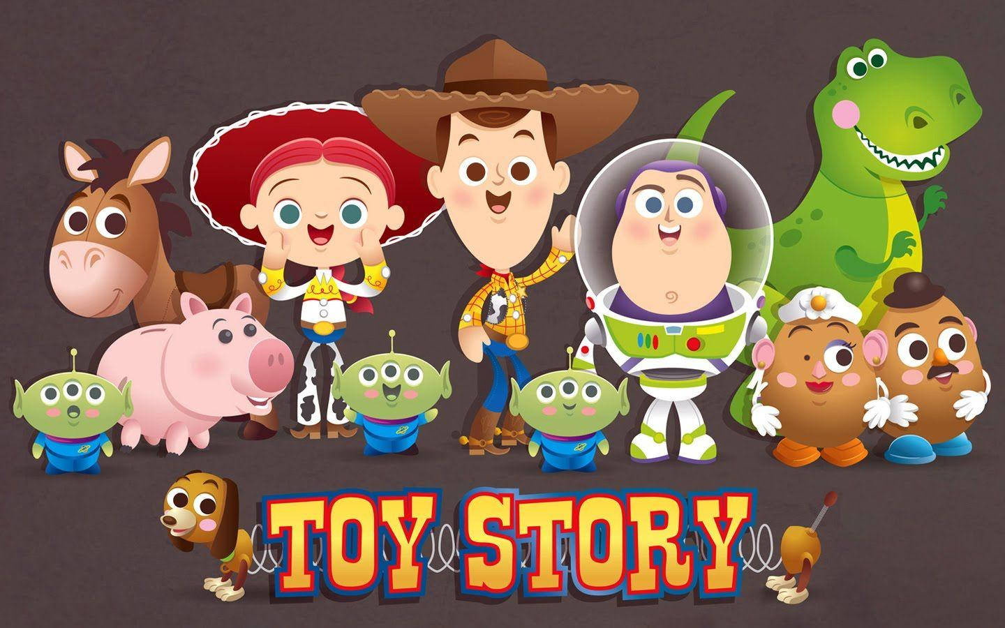 Toy Story 3 Chibi Digital Art Background