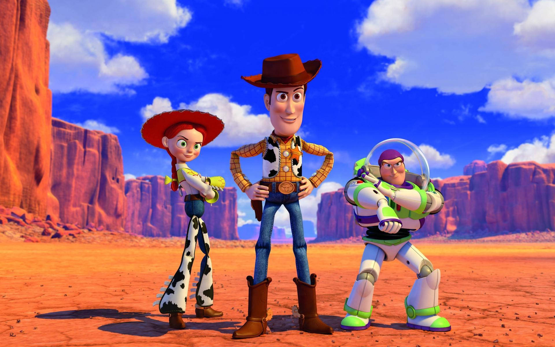 Toy Story 3 Woody, Buzz And Jessie Background