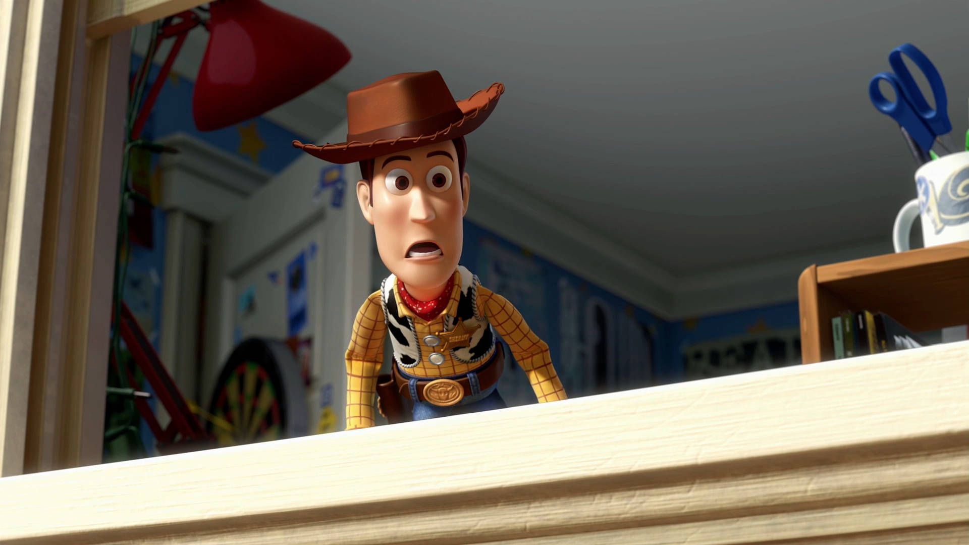 Toy Story 3 Woody In Window Background