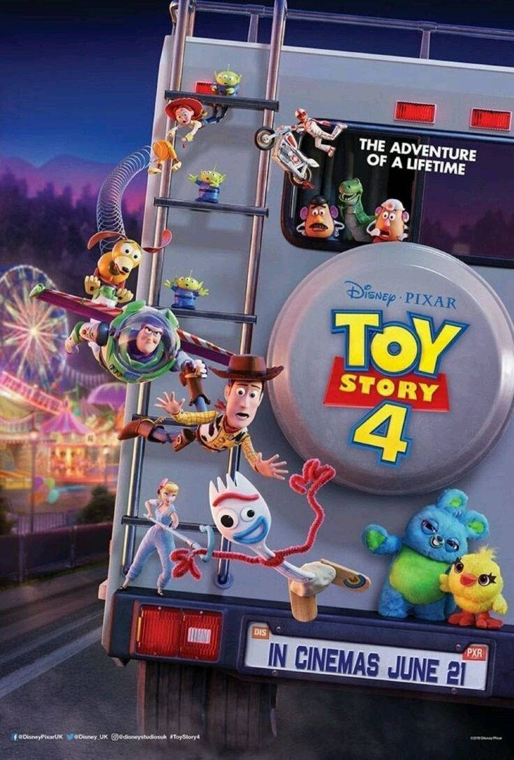 Toy Story 4 Car Poster Background