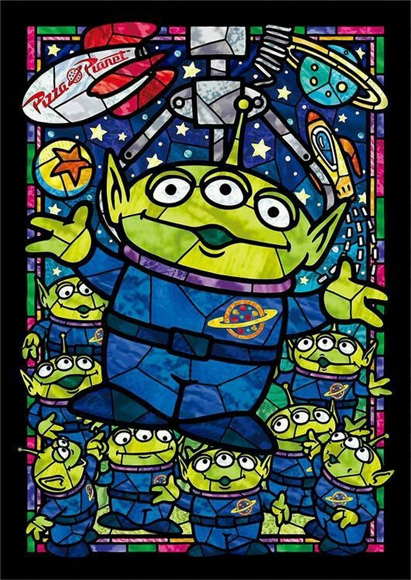 Toy Story Alien Stained Glass