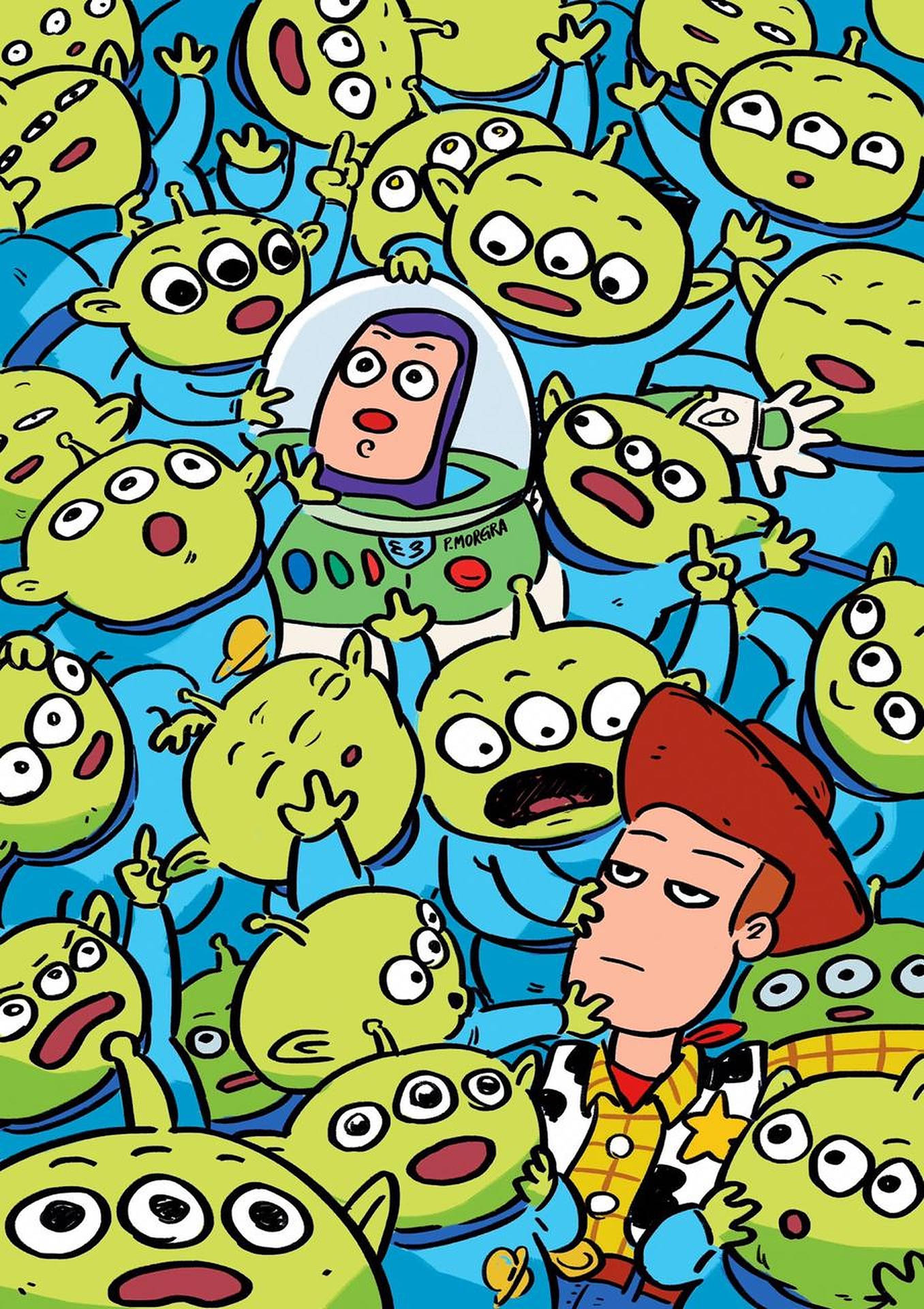 Toy Story Alien Vector Art Background