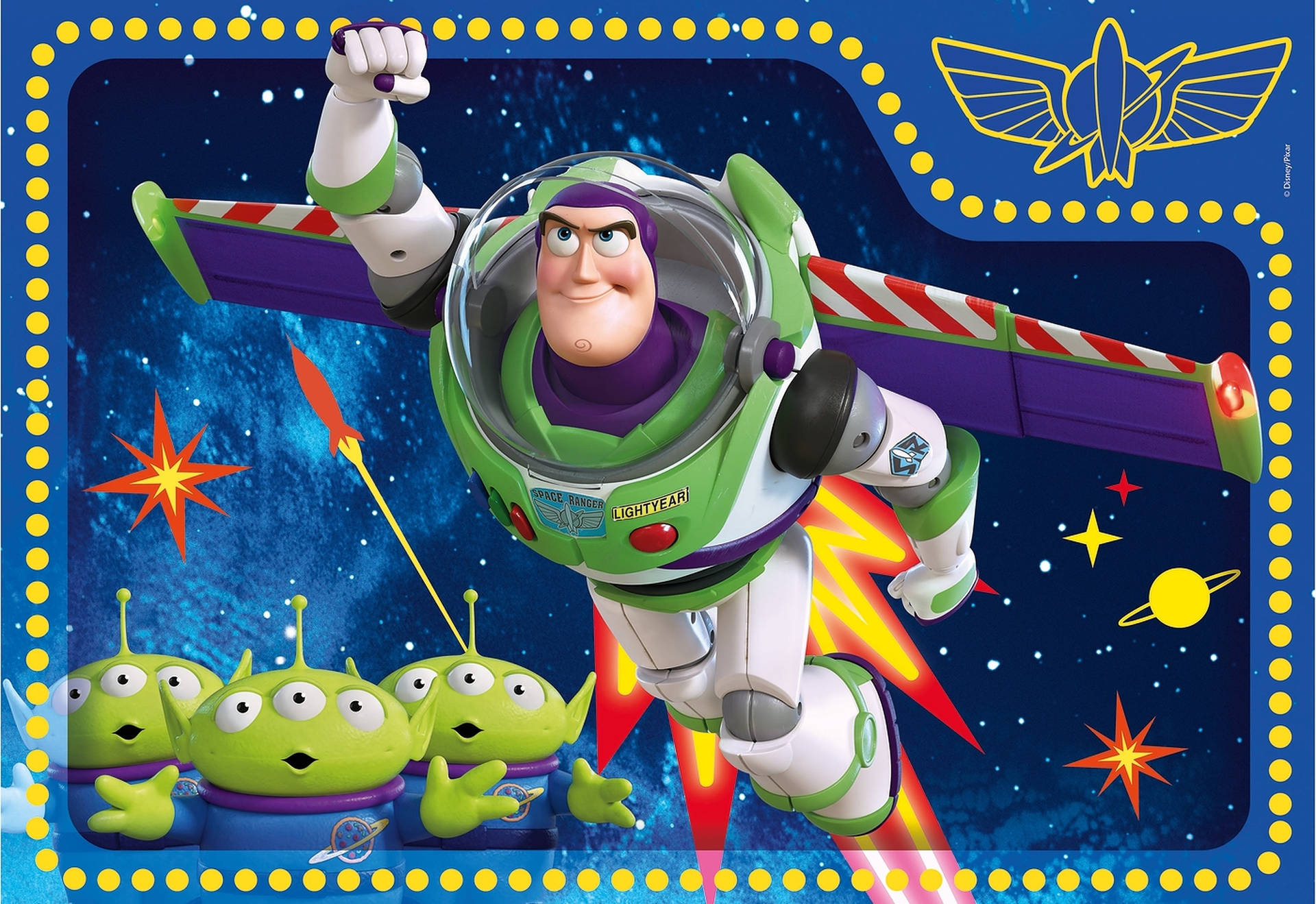Toy Story Alien With Buzz Lightyear Background