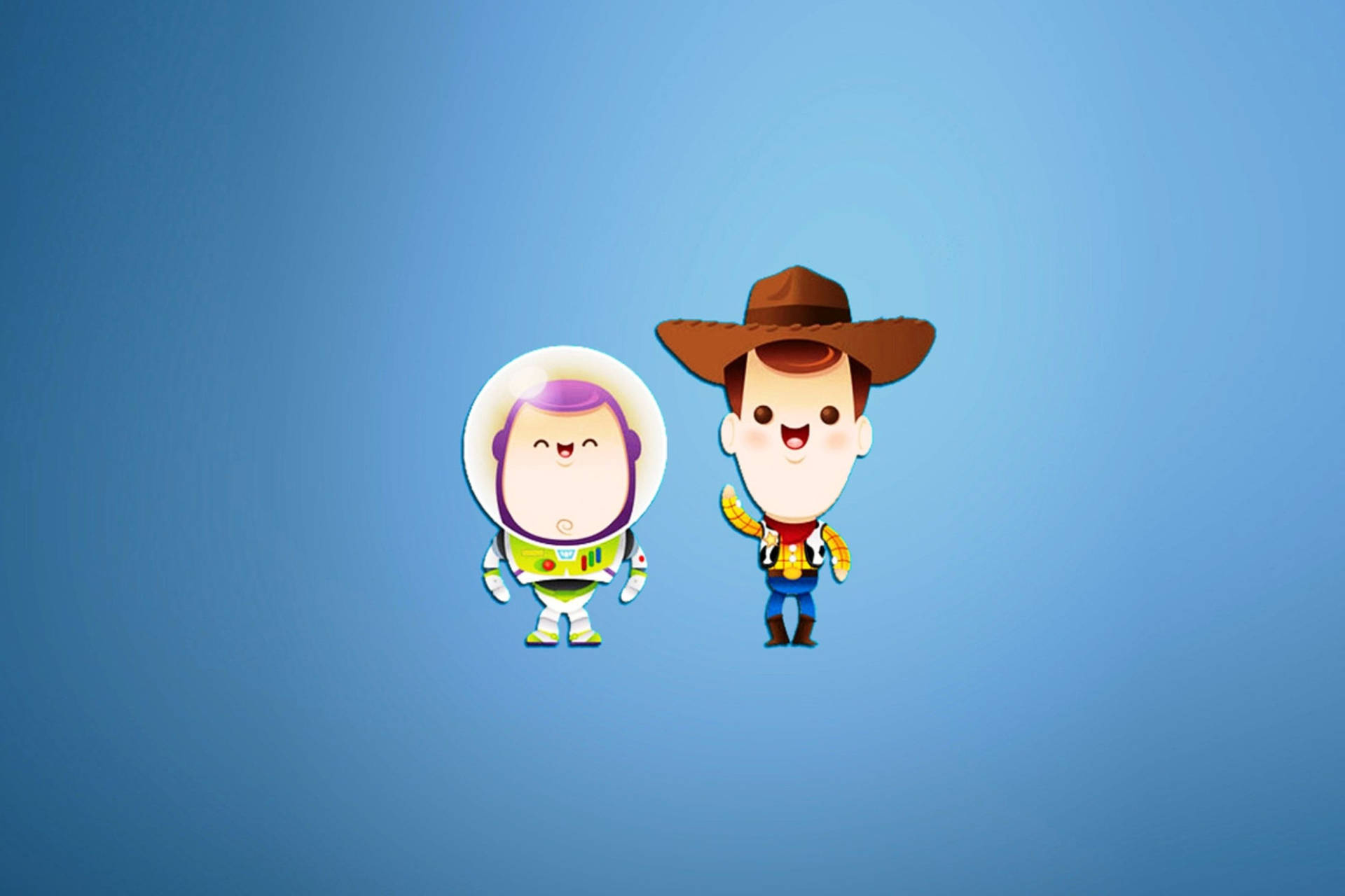 Toy Story Chibi Buzz And Woody Background
