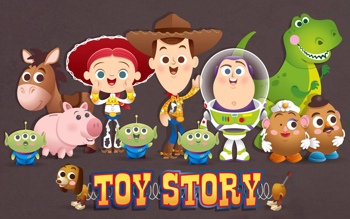 Toy Story Chibi Characters Fan Art Background