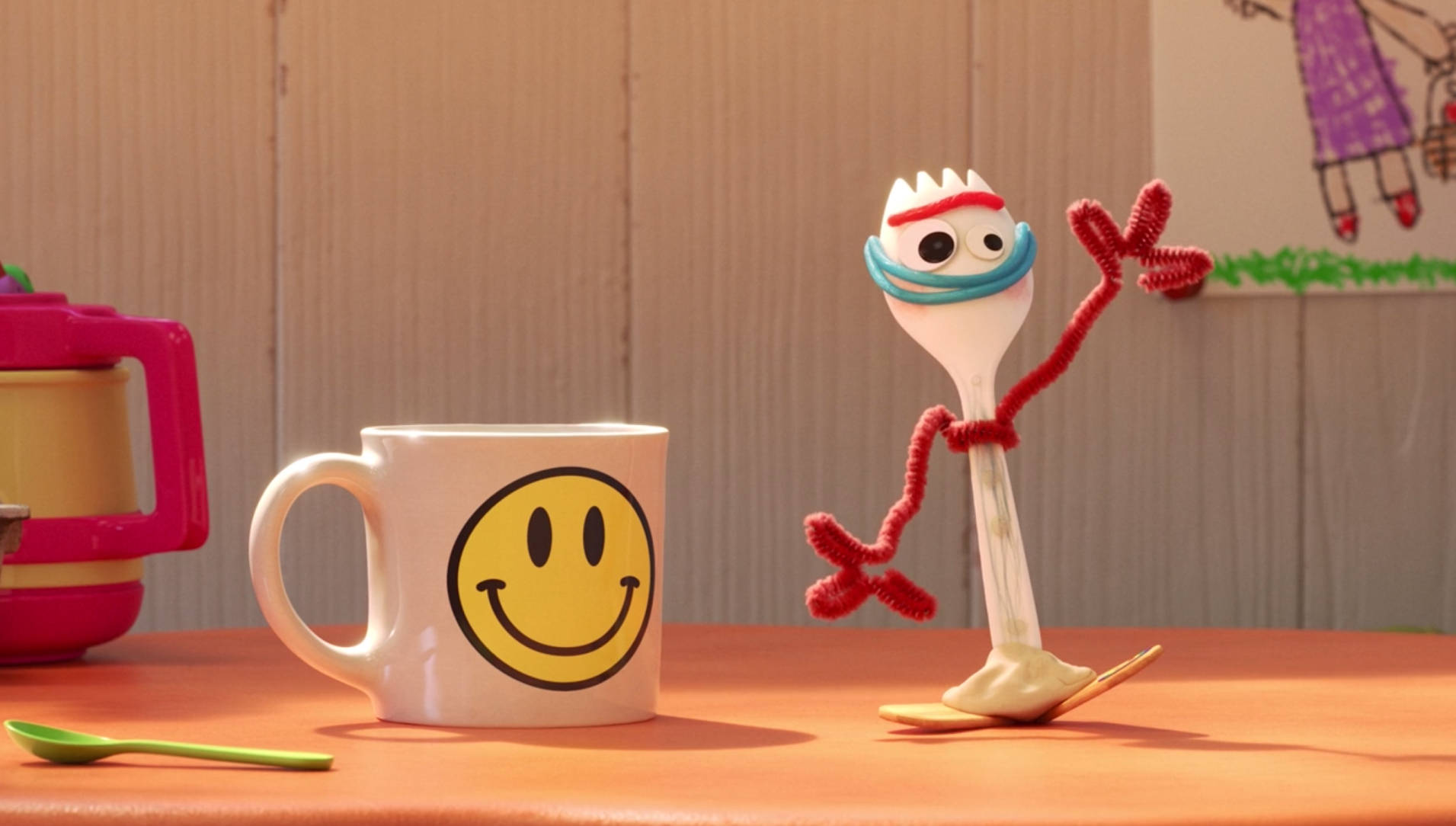 Toy Story Forky And Mug Background