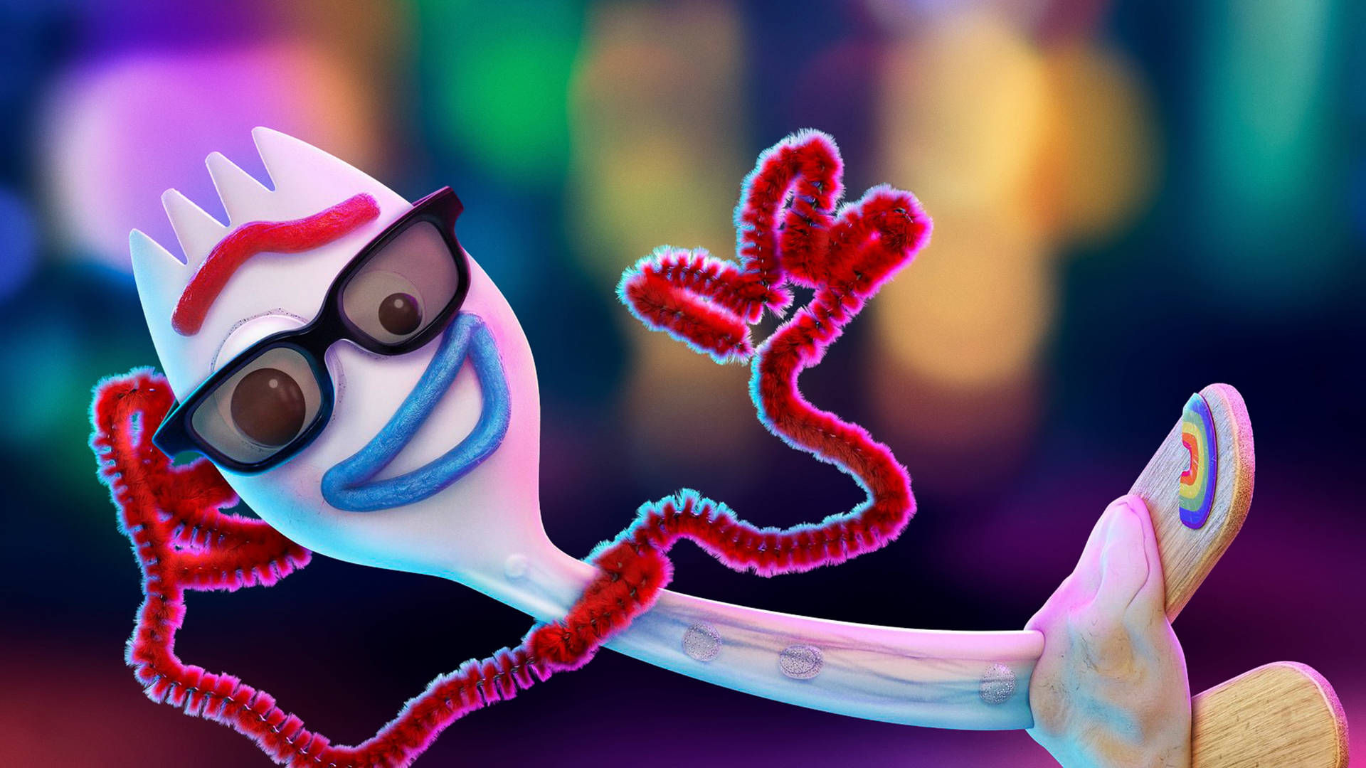 Toy Story Forky With Sunglasses Background