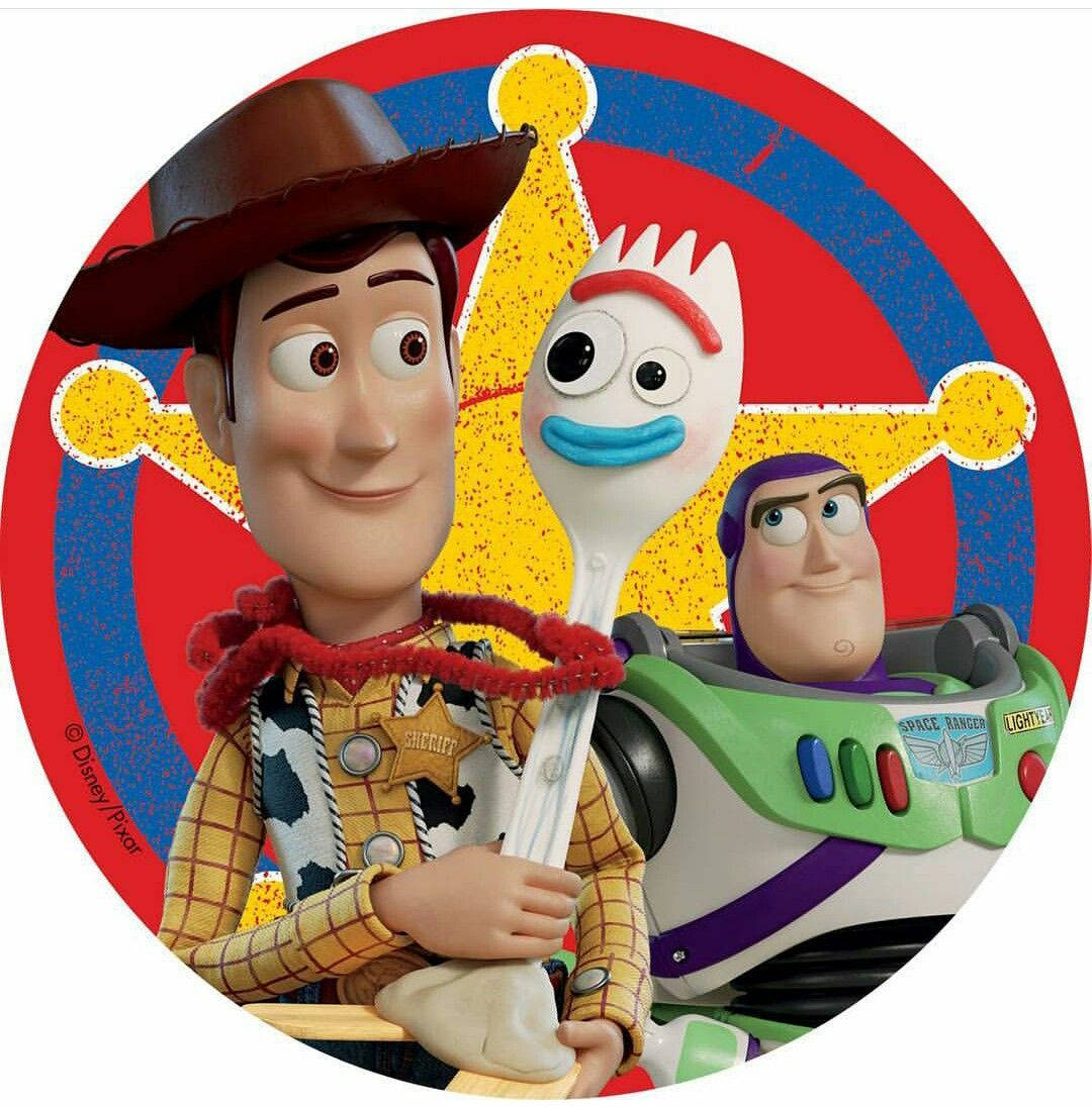 Toy Story Forky, Woody And Buzz Background