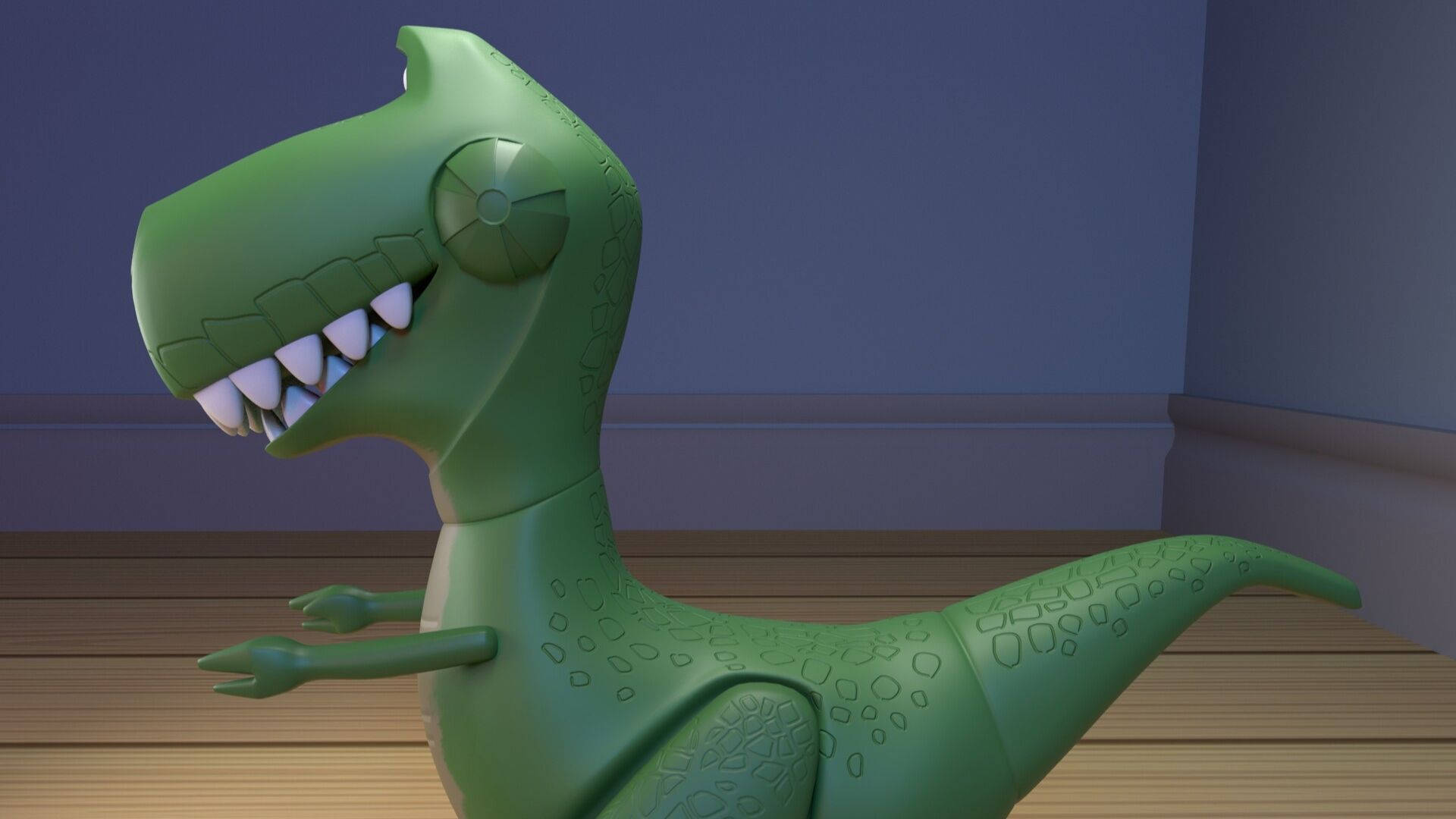 Toy Story Rex Figure Sideview Background